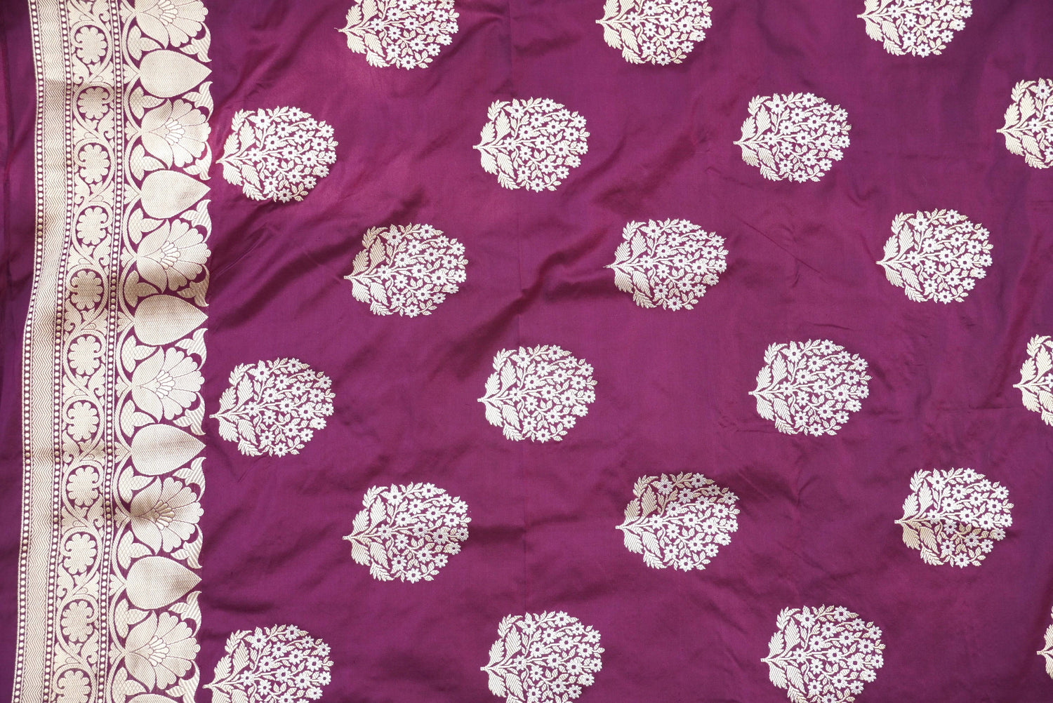 Handwoven Katan Silk Banarasi Fabric - 3 Piece