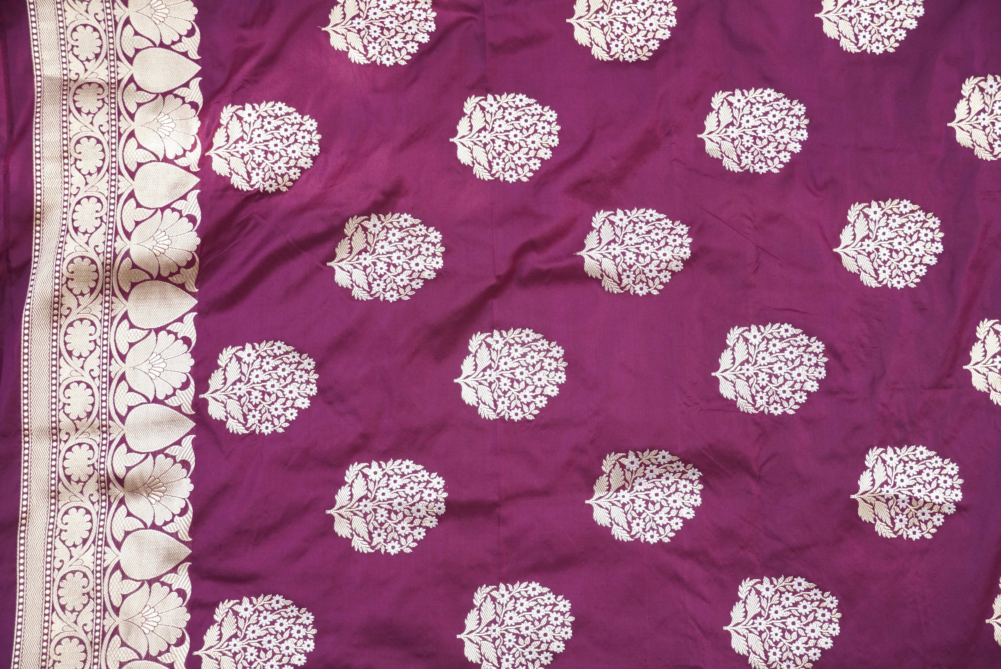 Handwoven Katan Silk Banarasi Fabric - 3 Piece