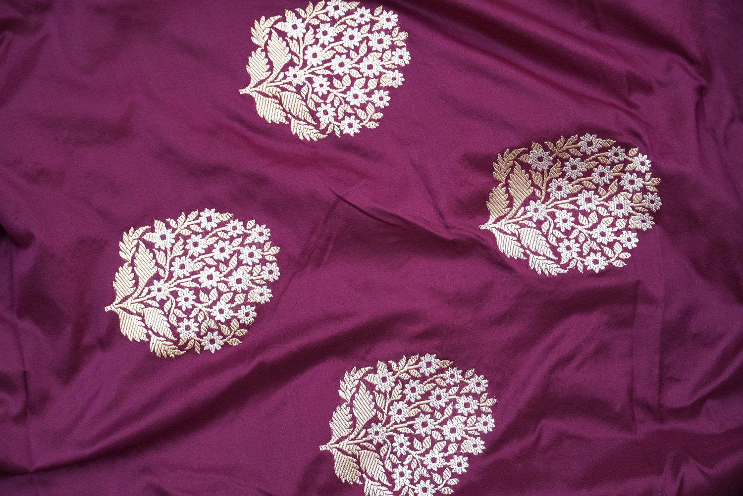Handwoven Katan Silk Banarasi Fabric - 3 Piece
