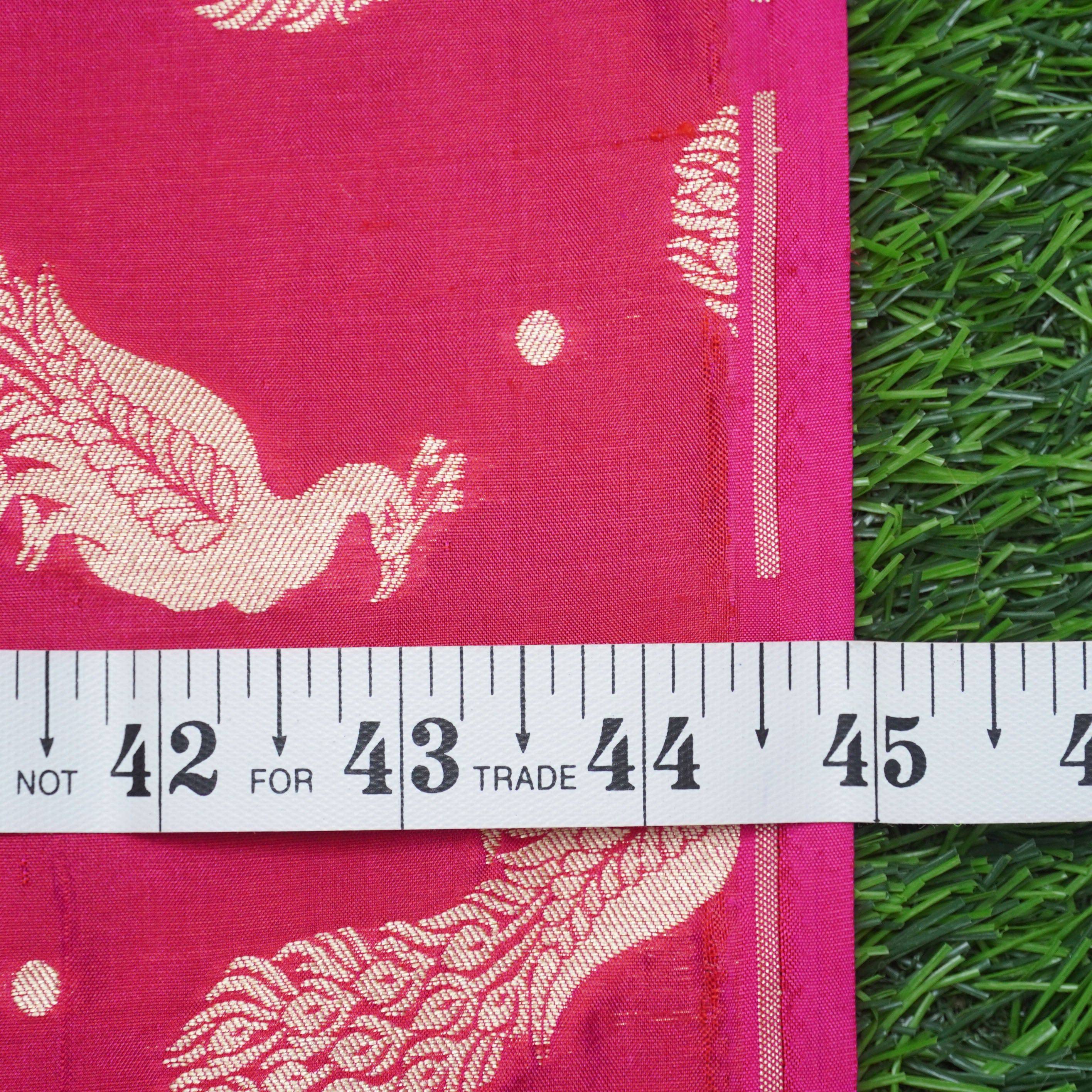 Handwoven Pink Pure Katan Silk Banarasi Fabric