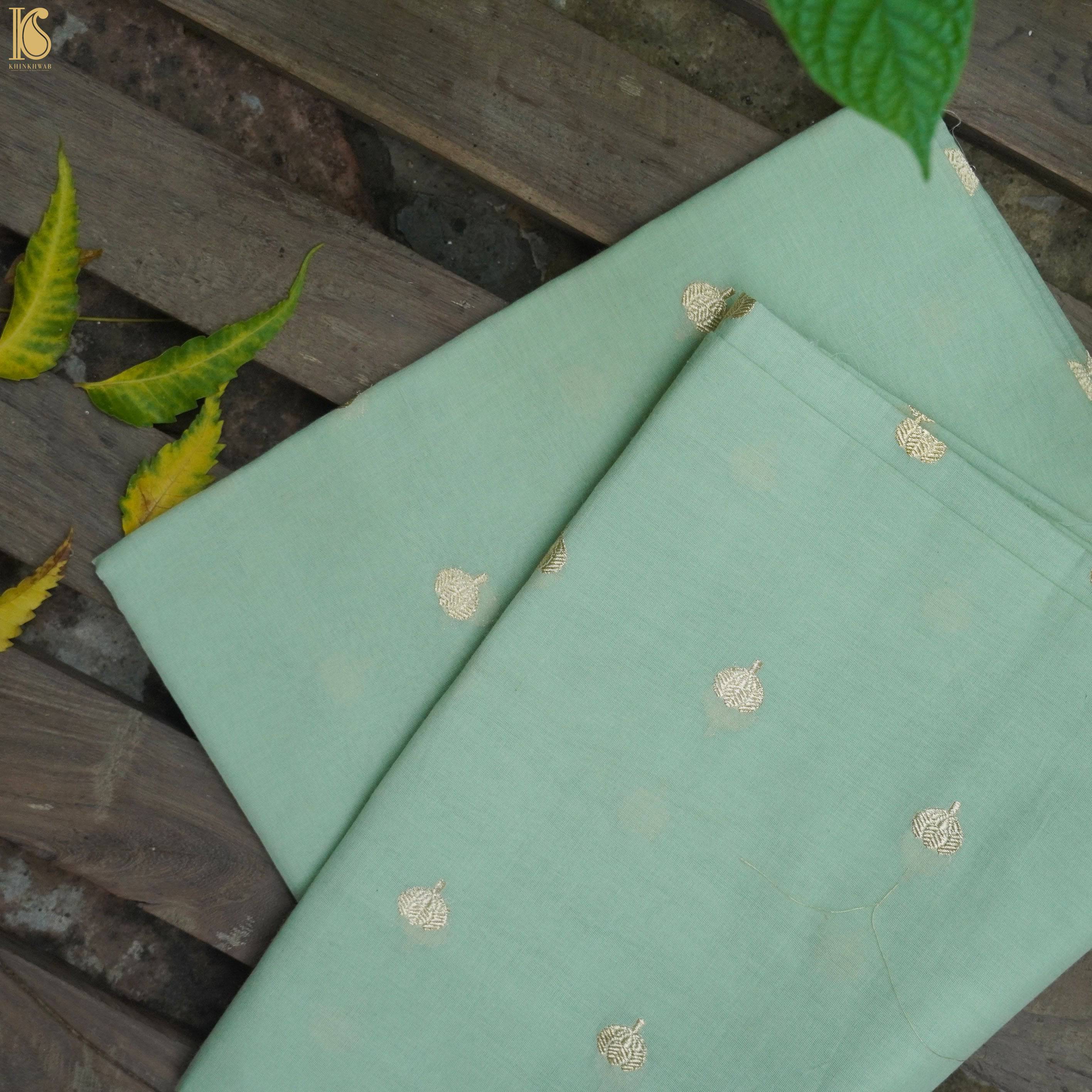 Handwoven Pure Cotton Banarasi Kadwa Booti Fabric