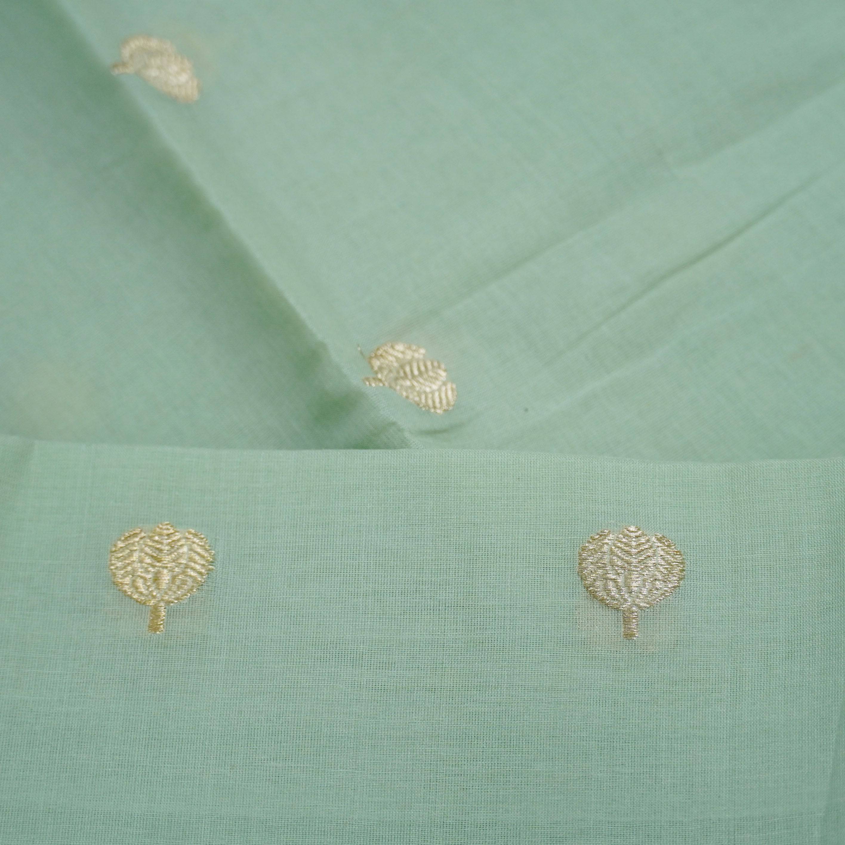 Handwoven Pure Cotton Banarasi Kadwa Booti Fabric