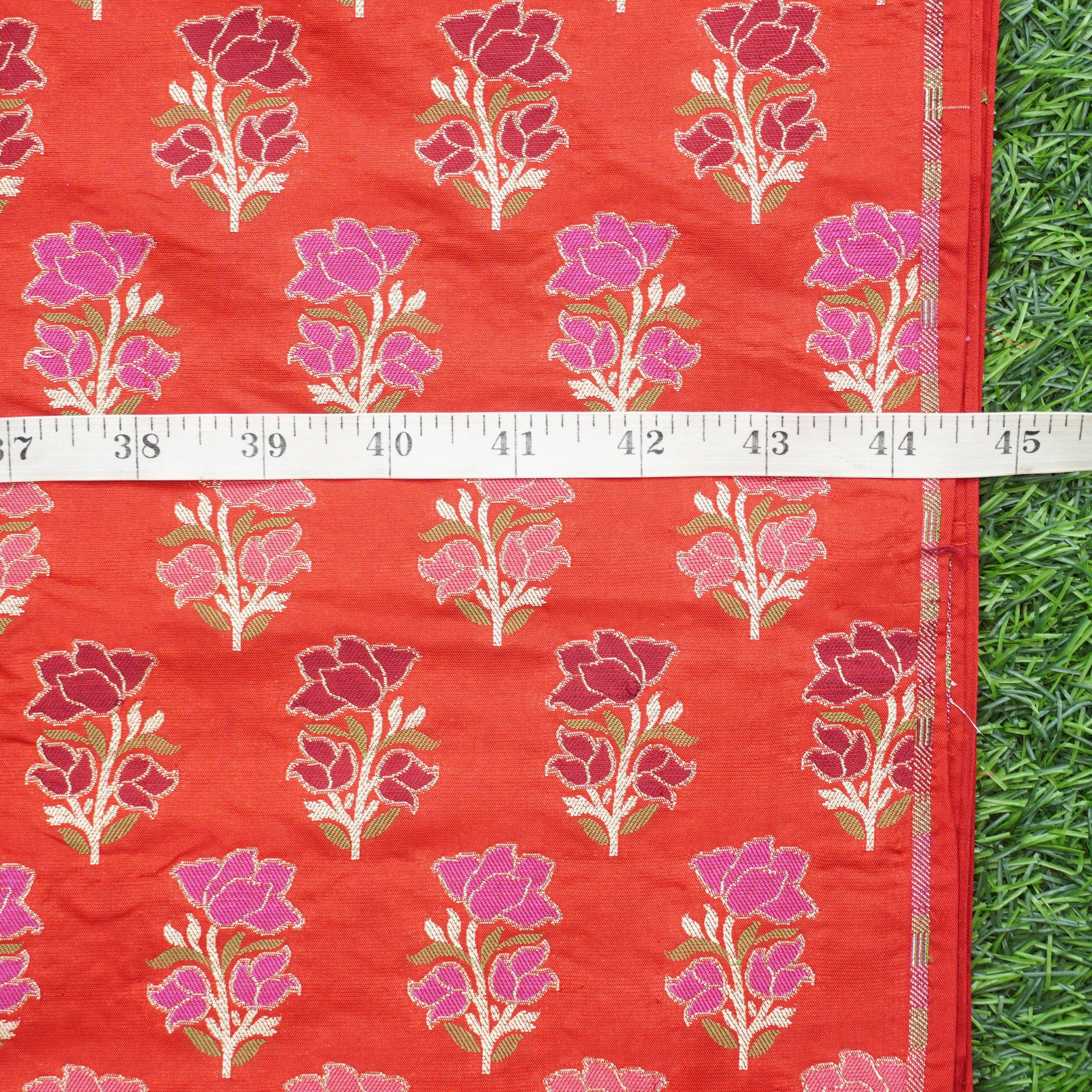 Handwoven Pure Katan Silk Banarasi Blouse Fabric