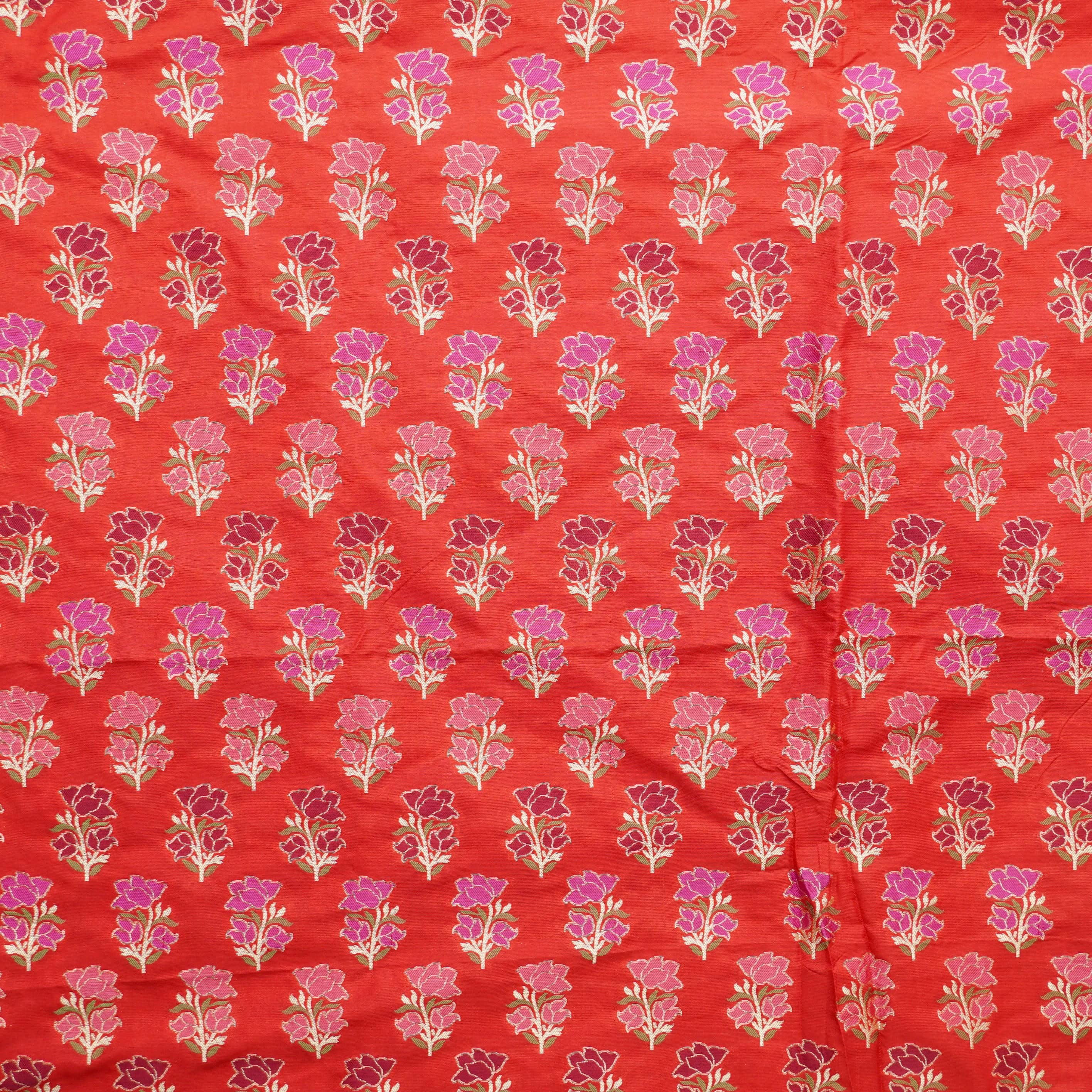 Handwoven Pure Katan Silk Banarasi Blouse Fabric