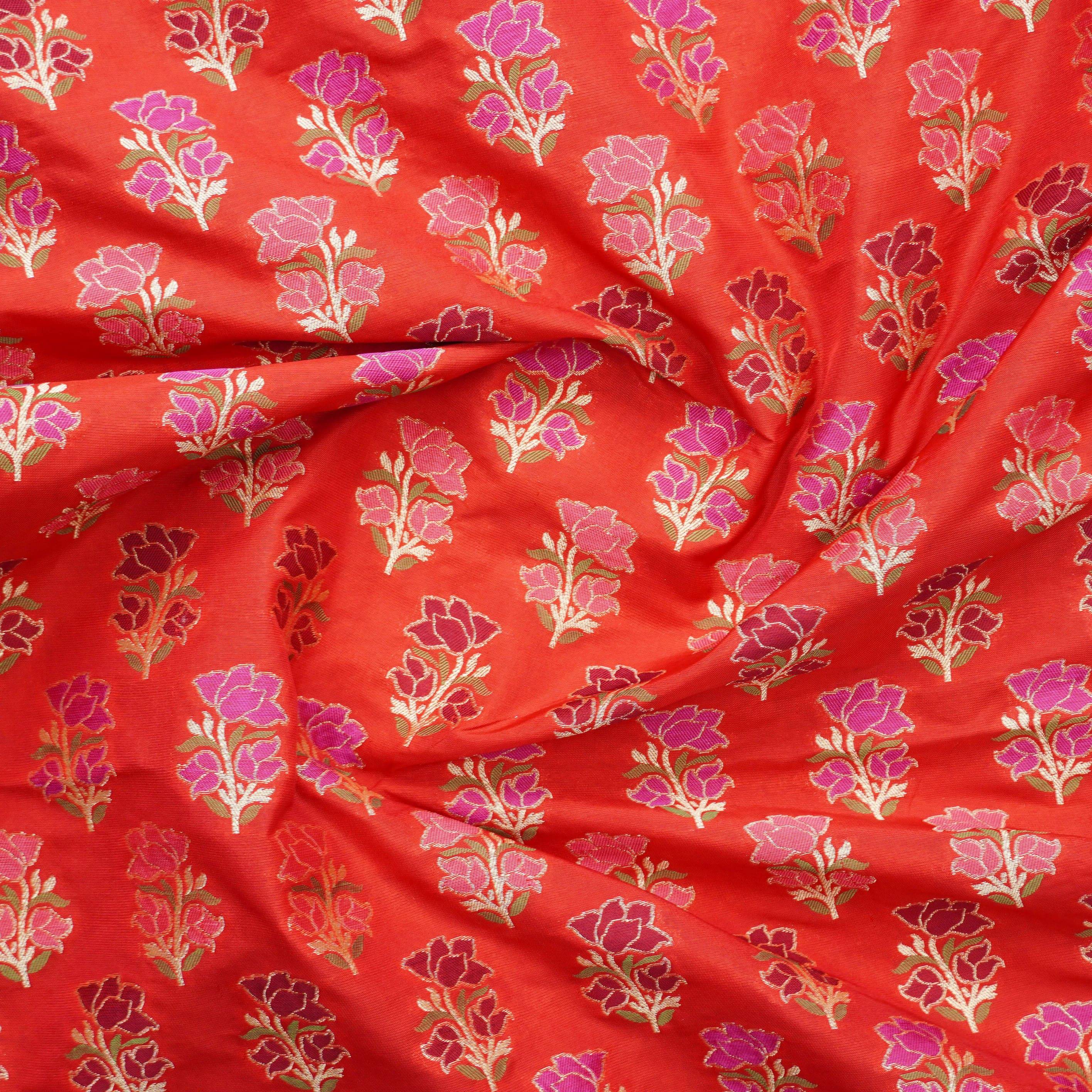 Handwoven Pure Katan Silk Banarasi Blouse Fabric
