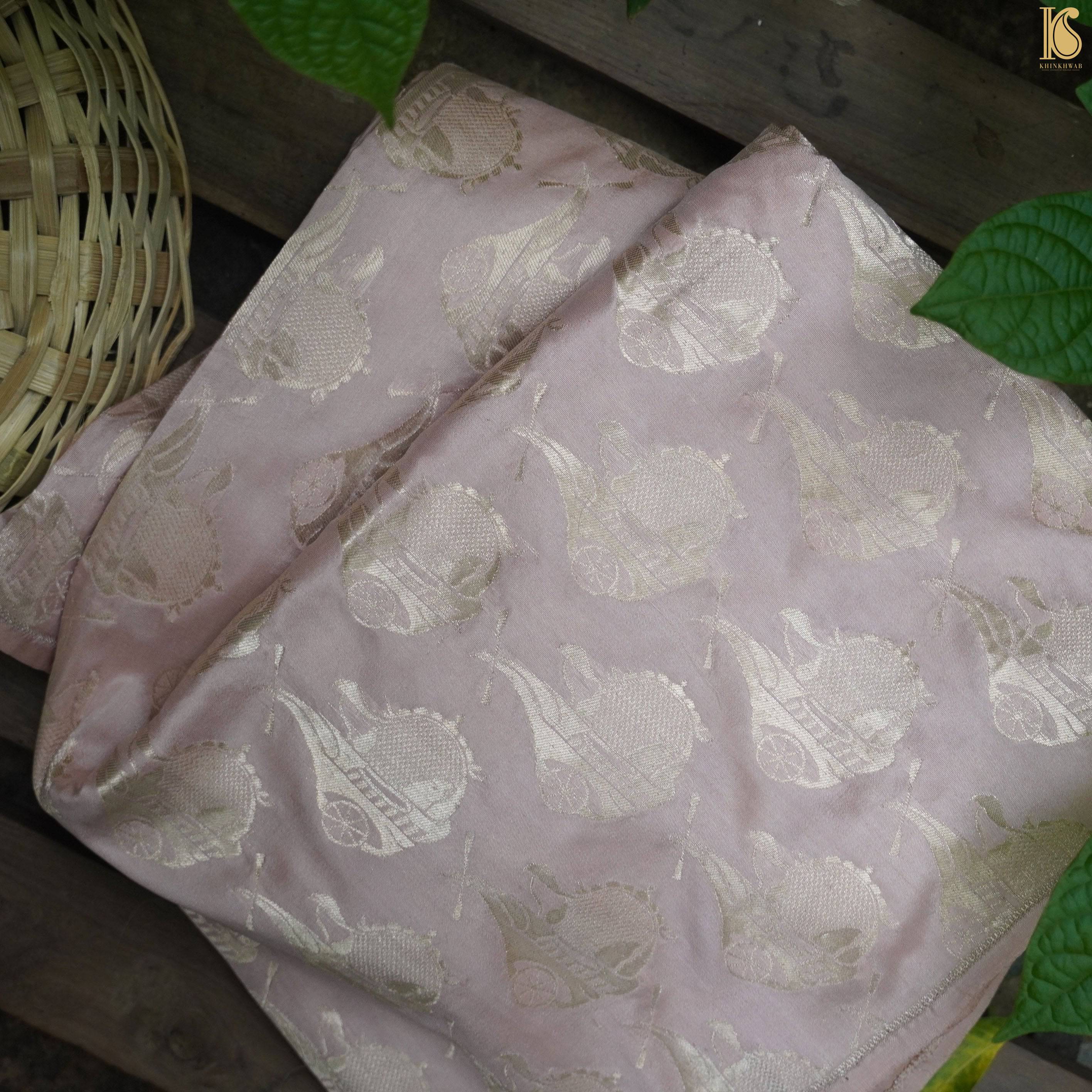 Handwoven Pure Katan Silk Banarasi Haath Gaadi Fabric