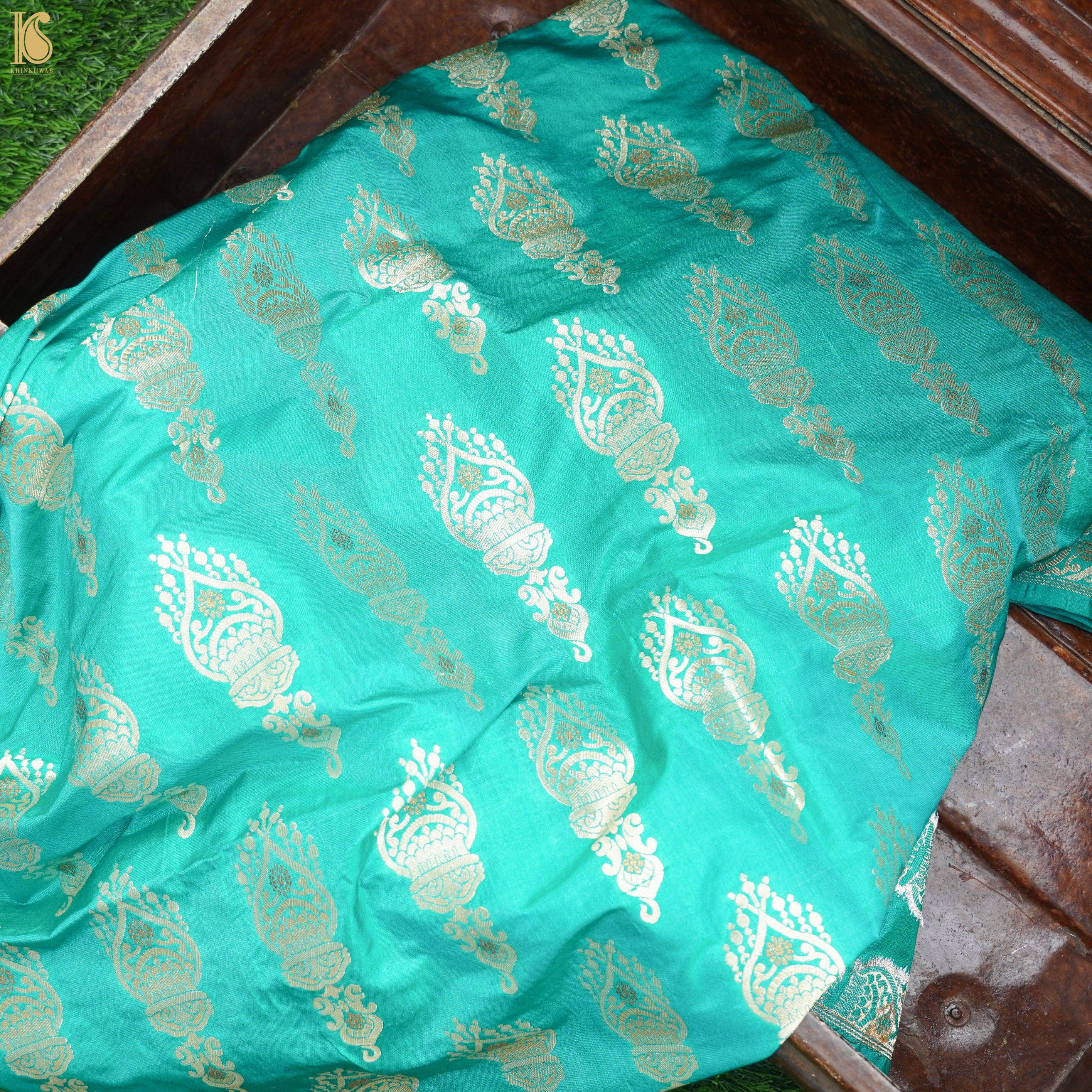 Handwoven Pure Katan Silk Banarasi Jhumka Blouse Fabric