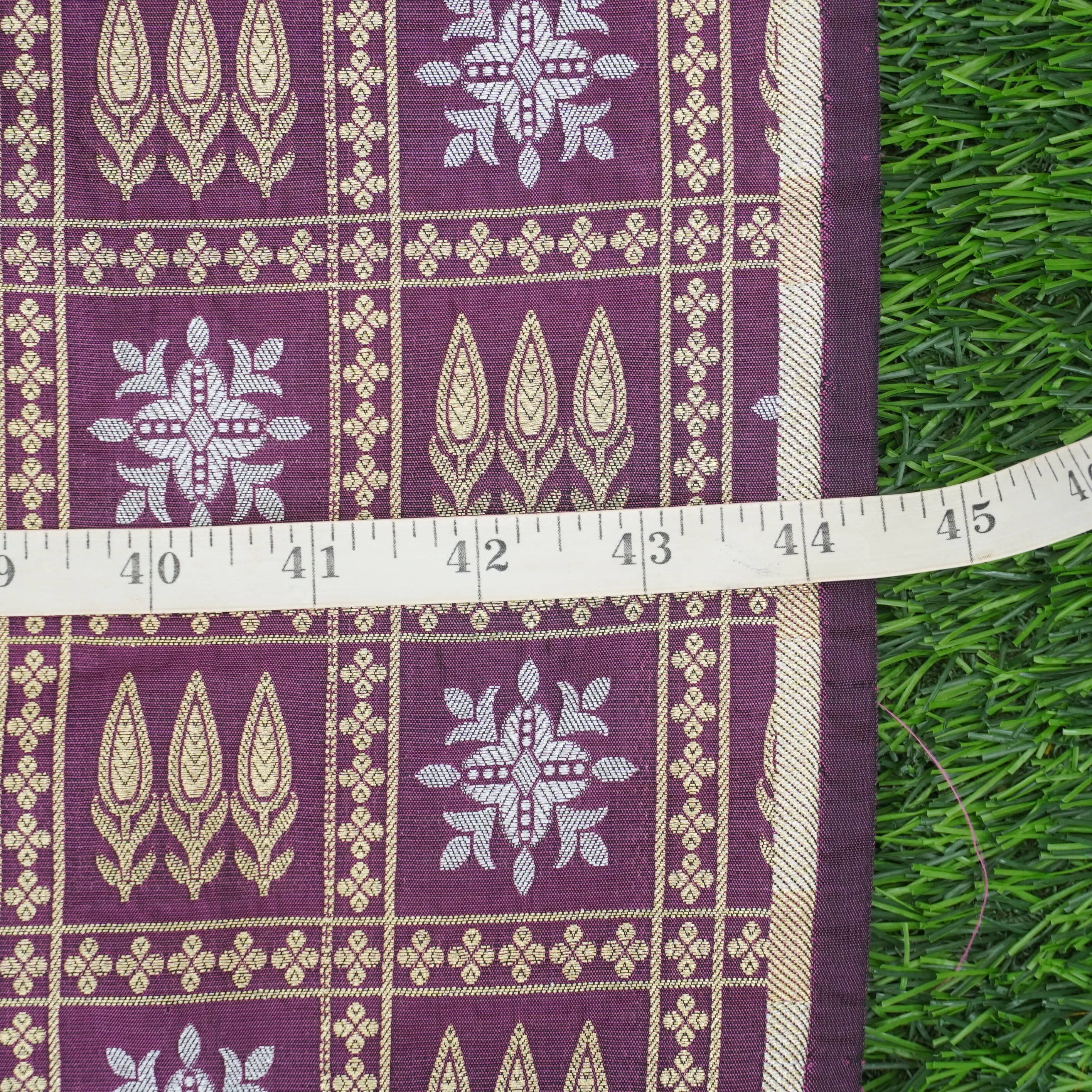 Handwoven Purple Pure Katan Silk Banarasi Blouse Fabric