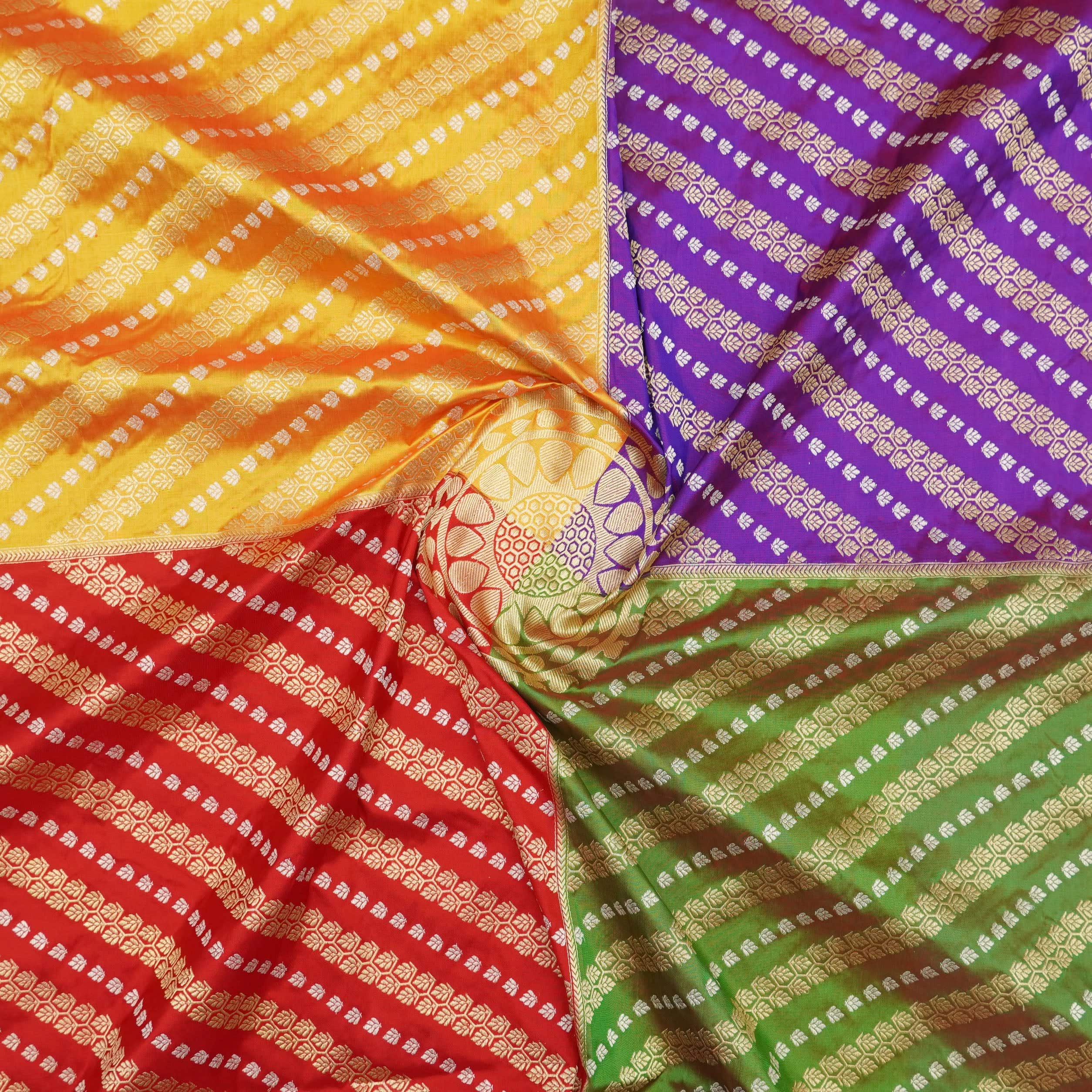 Handloom Banarasi Rangkat Silk Chauki Dupatta