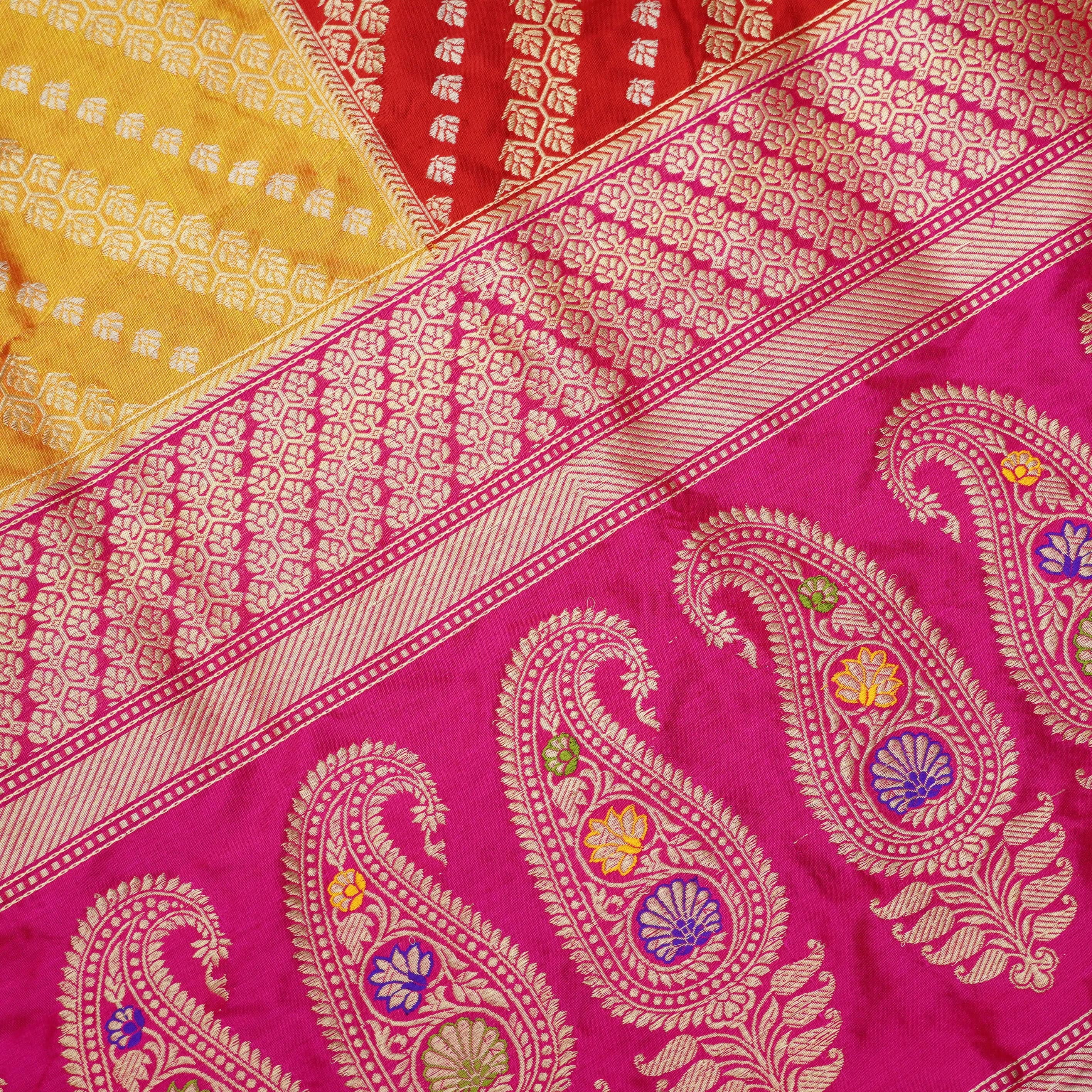 Handloom Banarasi Rangkat Silk Chauki Dupatta