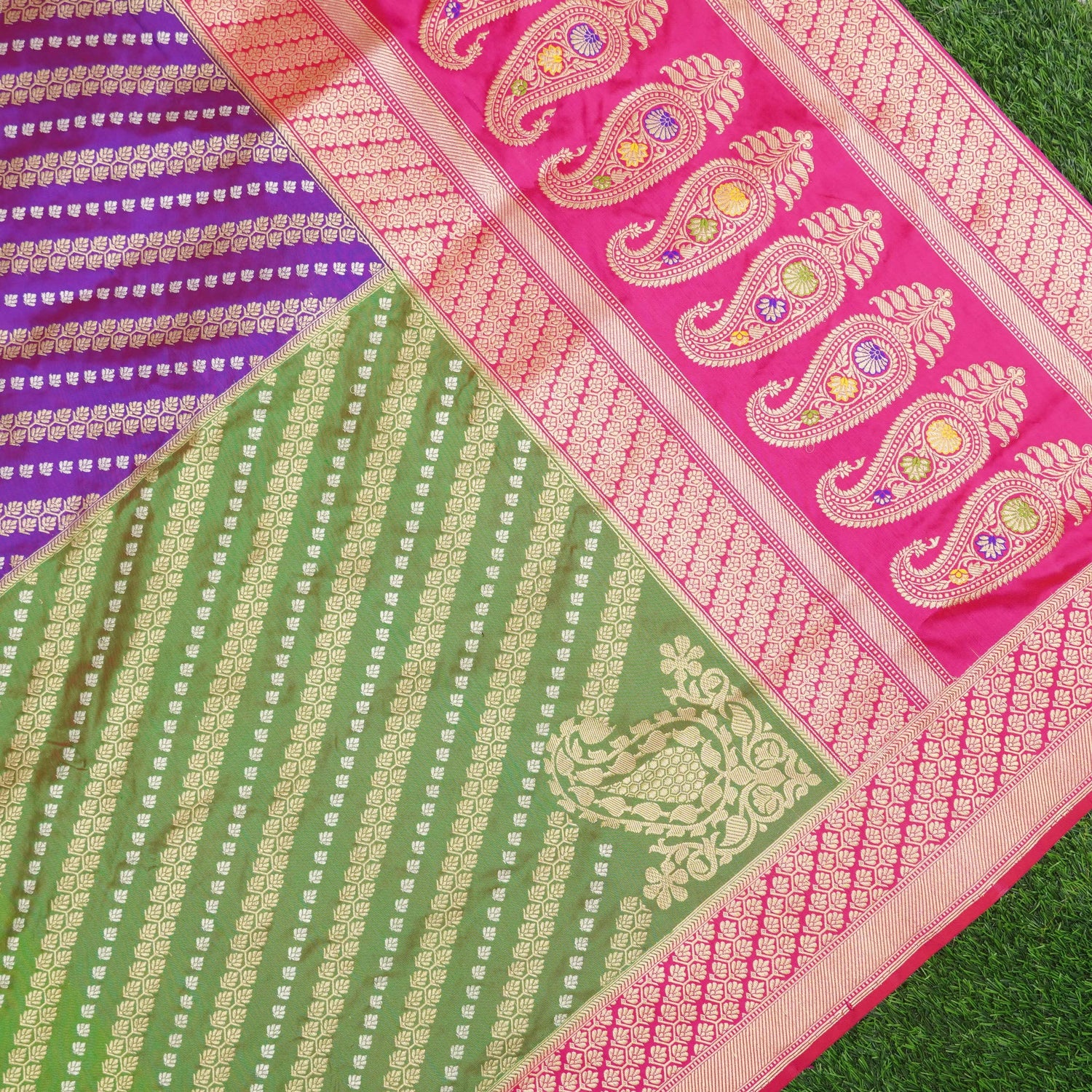 Handloom Banarasi Rangkat Silk Chauki Dupatta