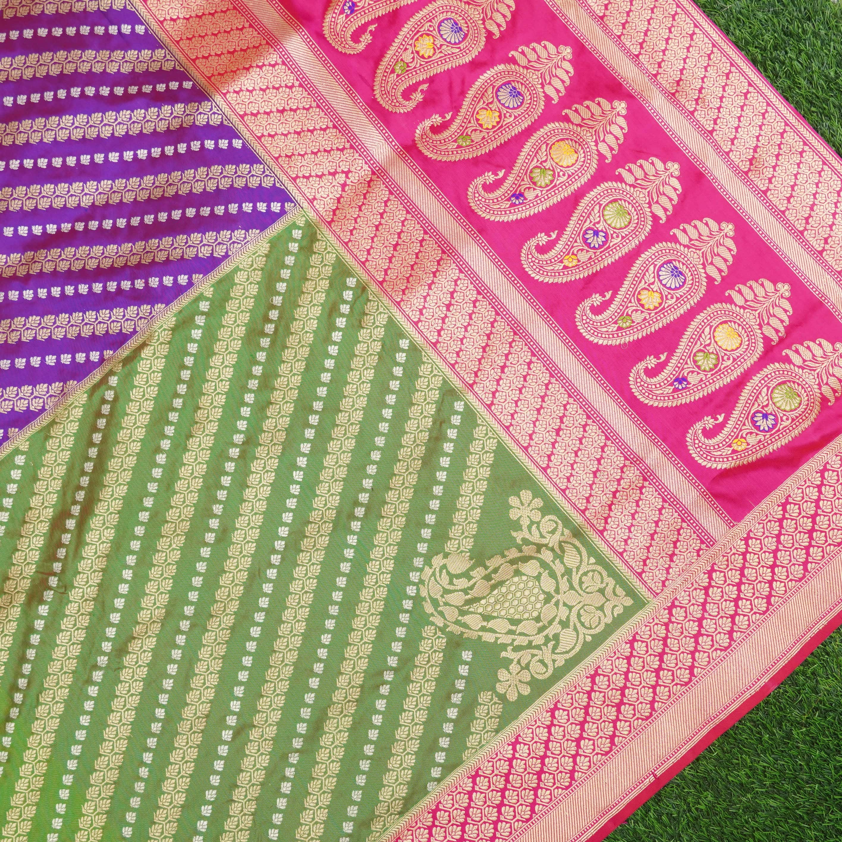 Handloom Banarasi Rangkat Silk Chauki Dupatta