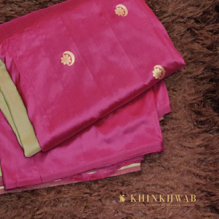 Magenta Pure Silk Handloom Banarasi 3 pcs Ensemble - Khinkhwab