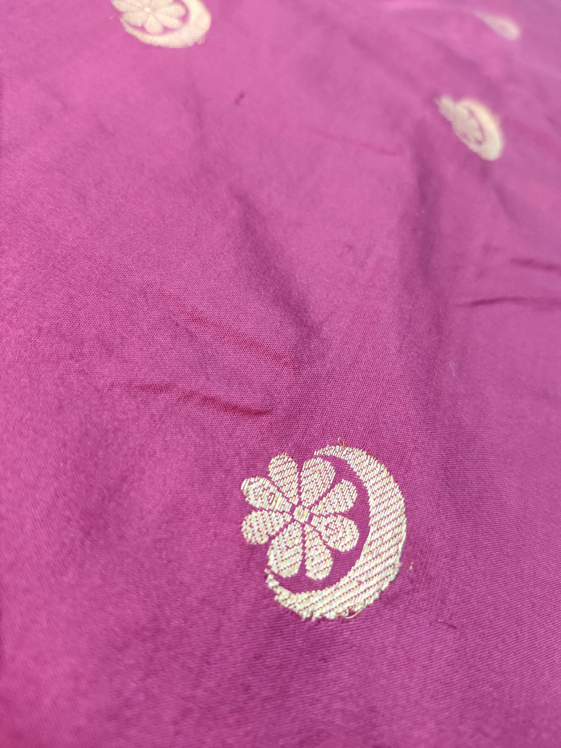 Magenta Pure Silk Handloom Banarasi 3 pcs Ensemble - Khinkhwab
