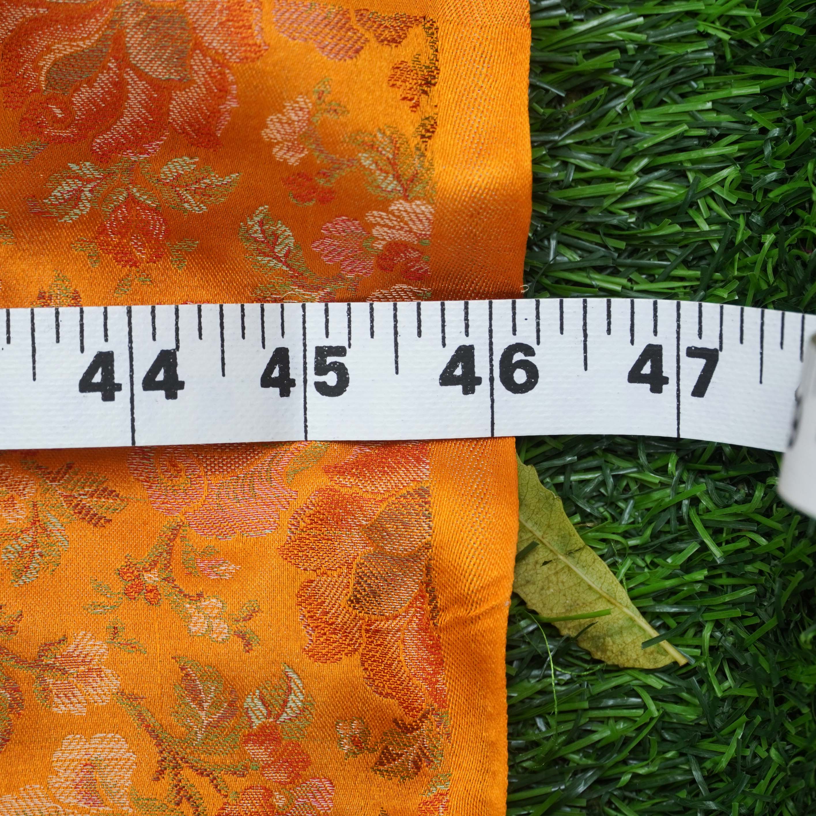 Handloom Banarasi Tanchoi Silk Rose Fabric