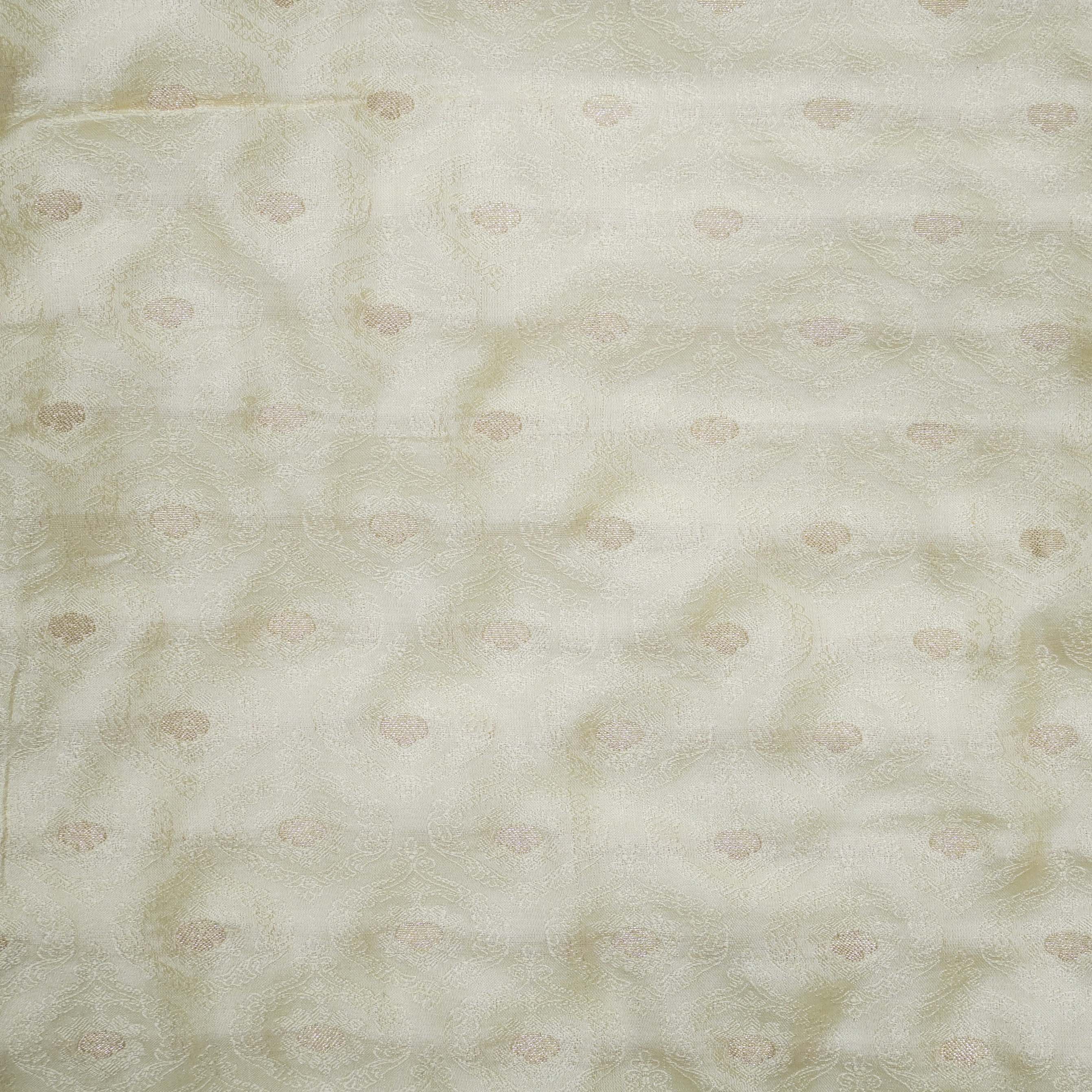 Handloom Banarasi Tanchoi Silk Jasmine Fabric