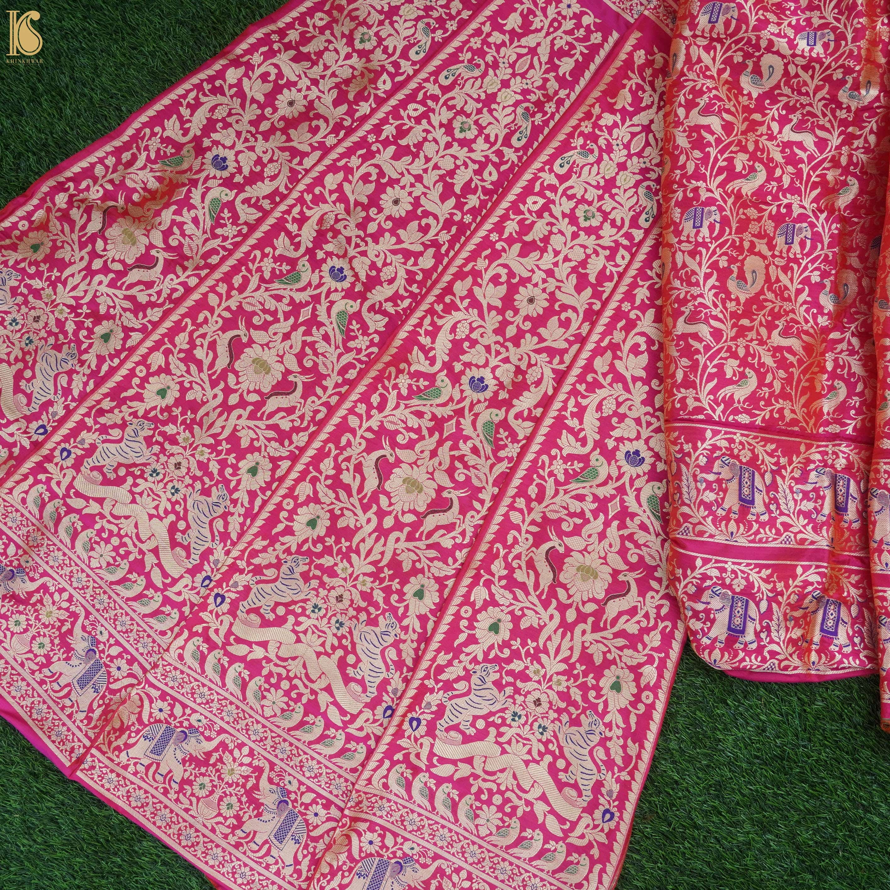 Handloom Banarasi Katan Silk Kalidar Vanrajni Lehenga