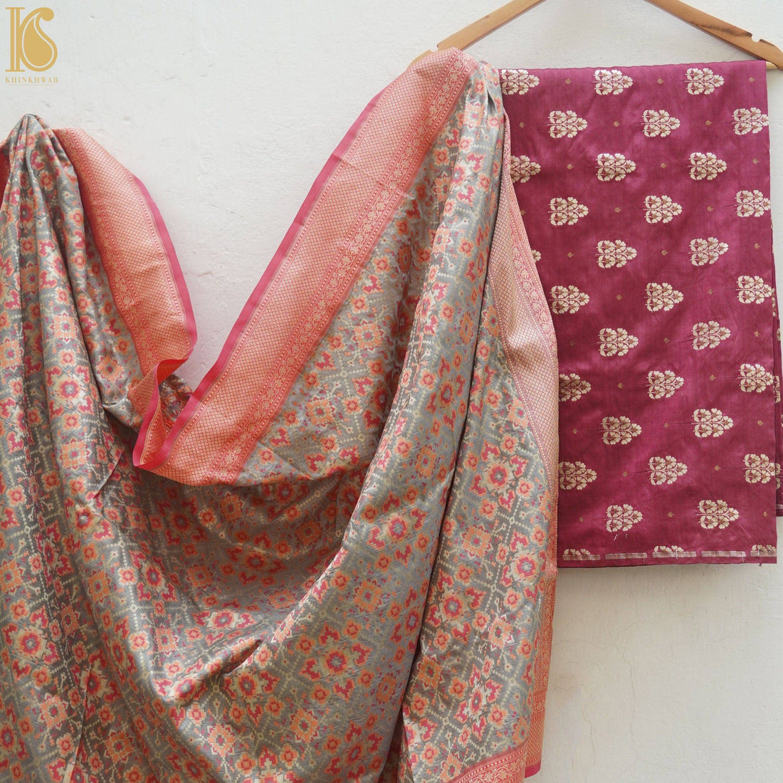 Silk by Spun Silk Handloom Banarasi Fabric