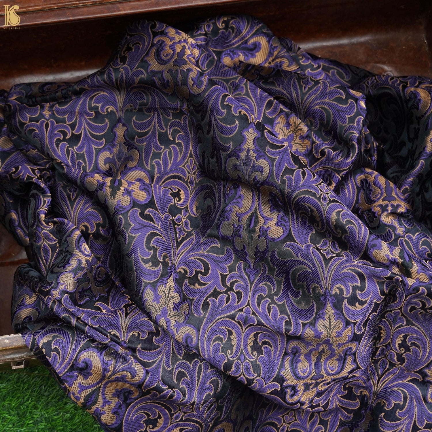 Purple Kinkhab / Kimkhab Brocade Banarasi Fabric