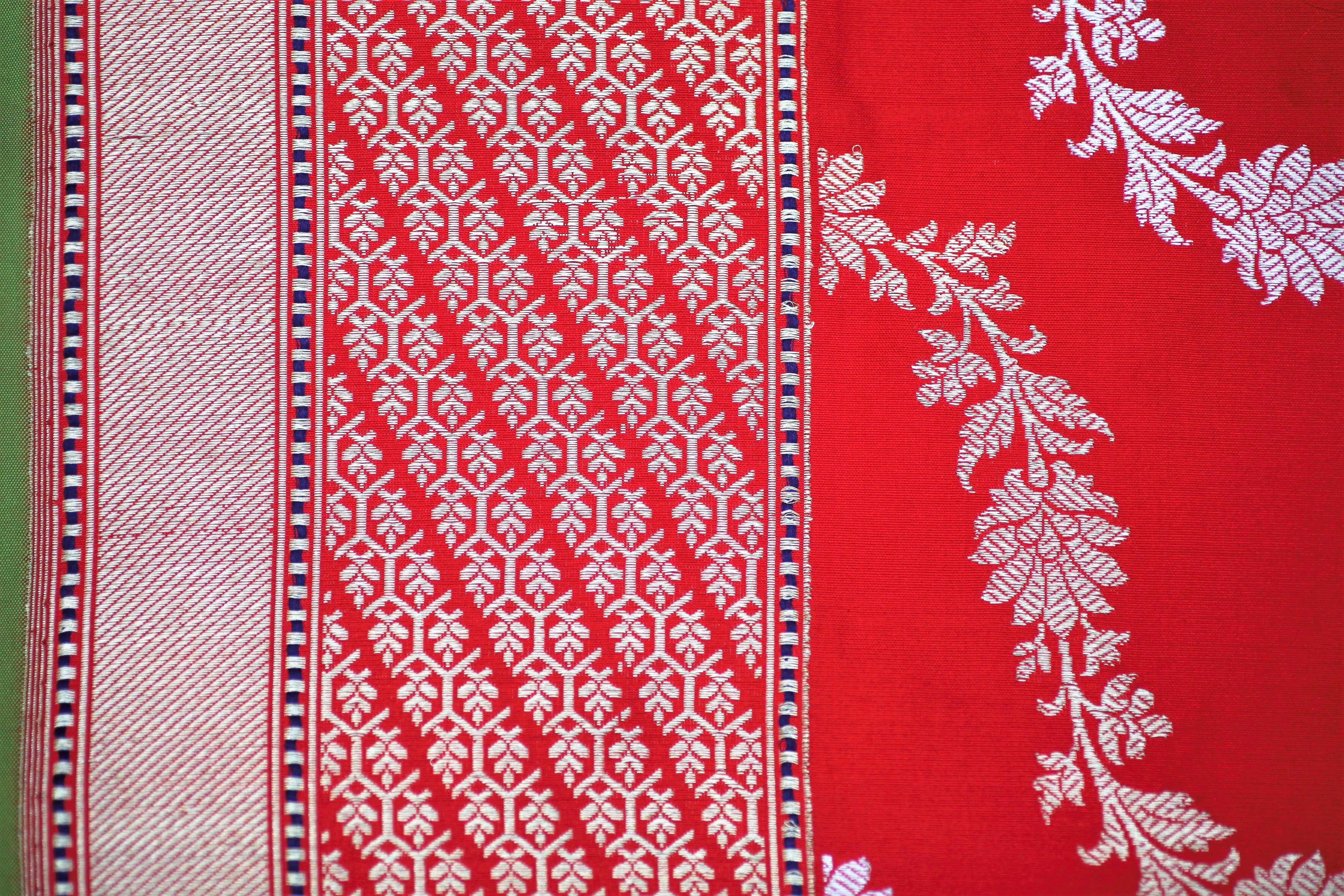 Handloom Banarasi Kadwa Stripes Silk Saree