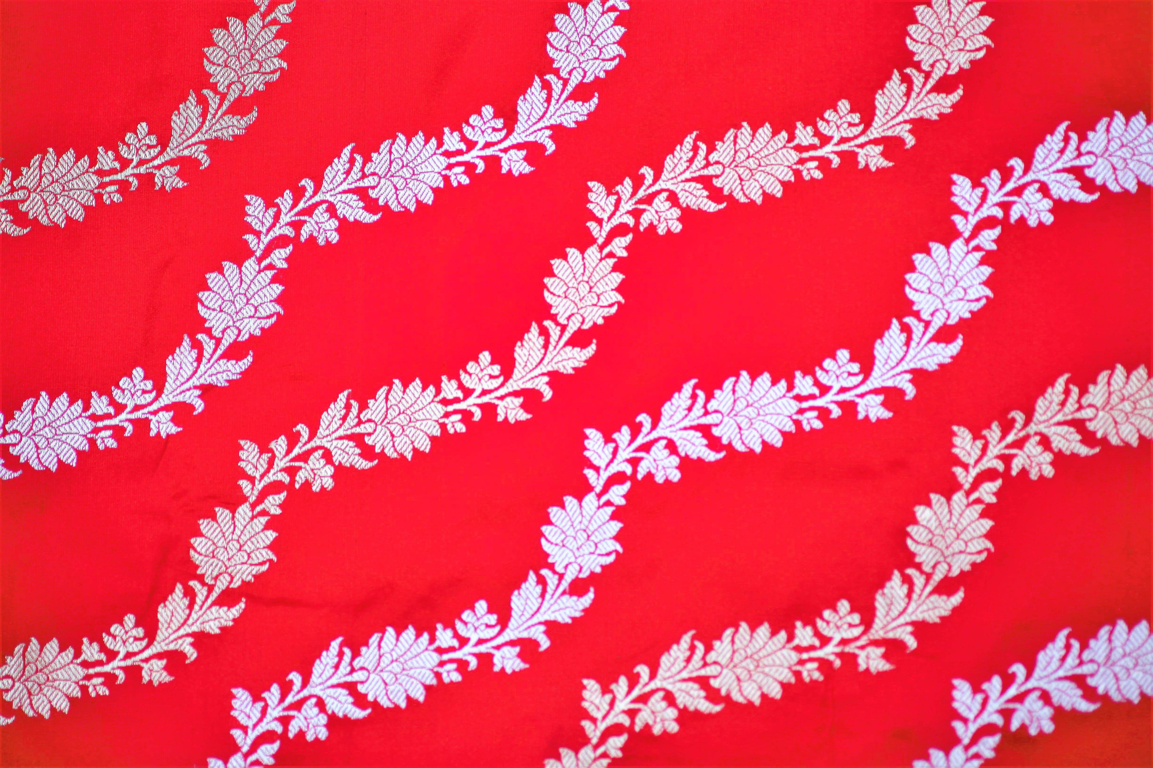 Handloom Banarasi Kadwa Stripes Silk Saree