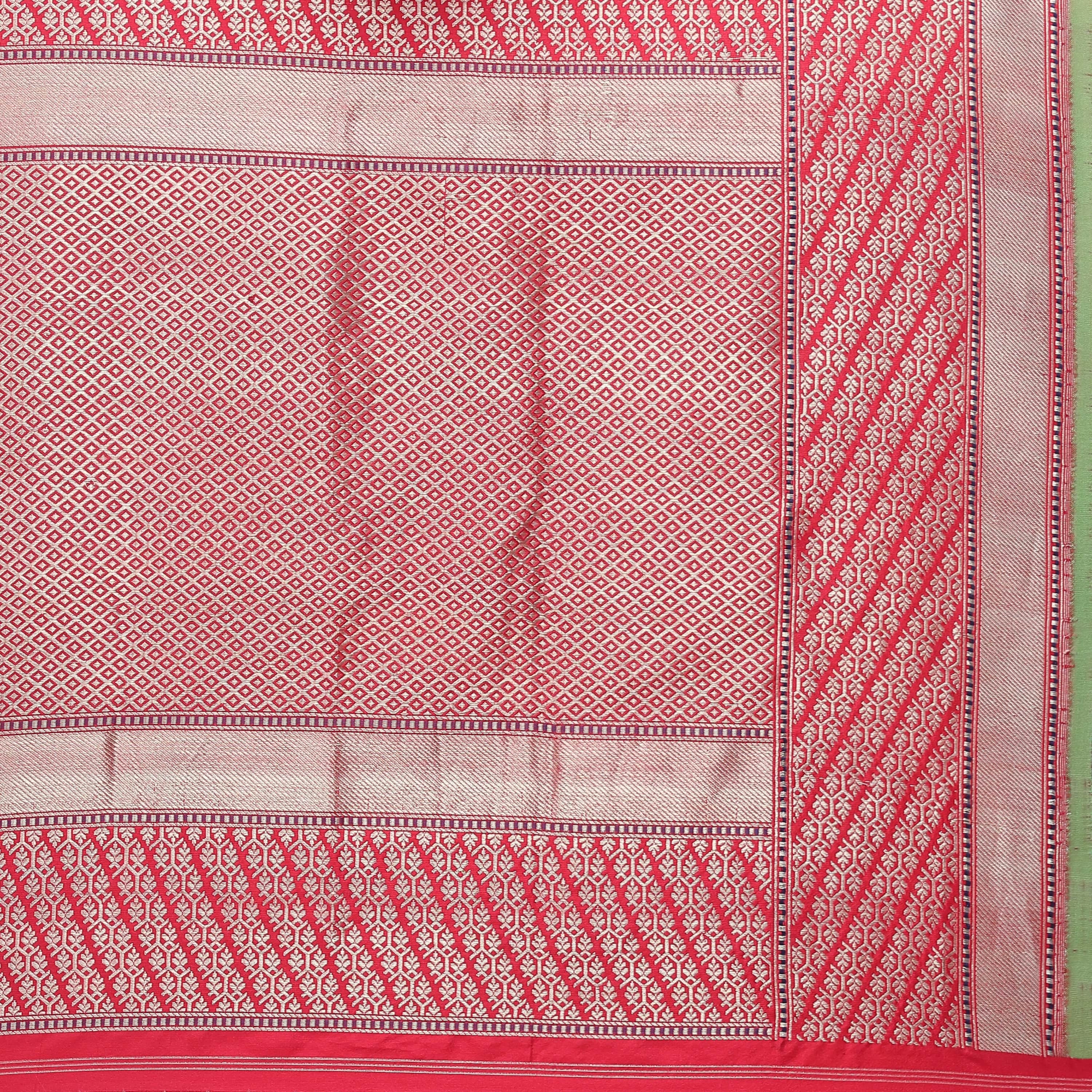 Handloom Banarasi Kadwa Stripes Silk Saree
