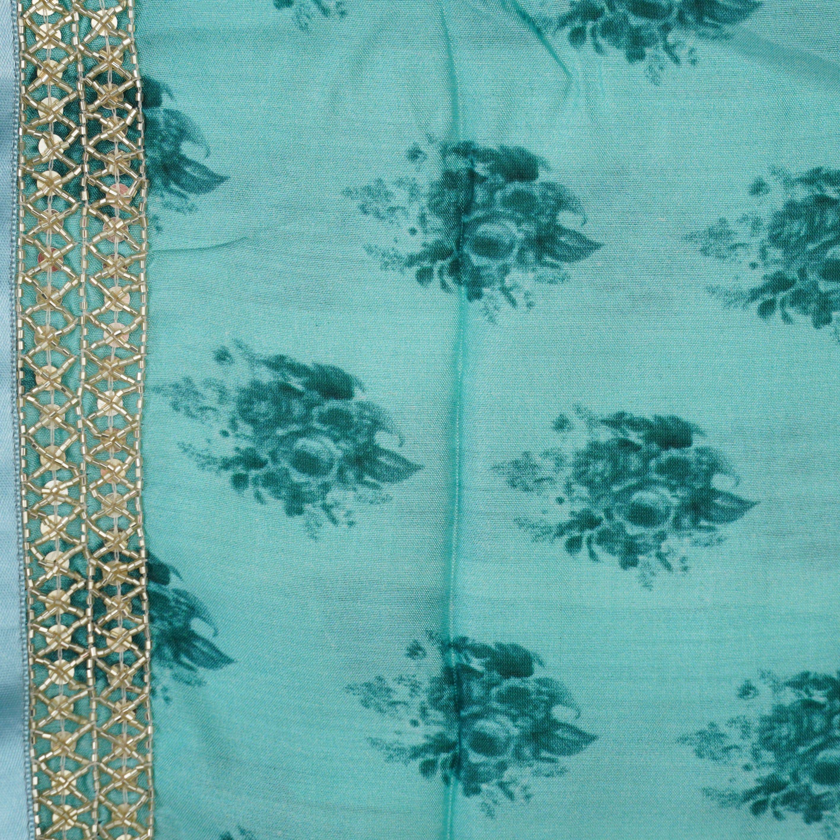Organza Print Saree with Hand Embroidery