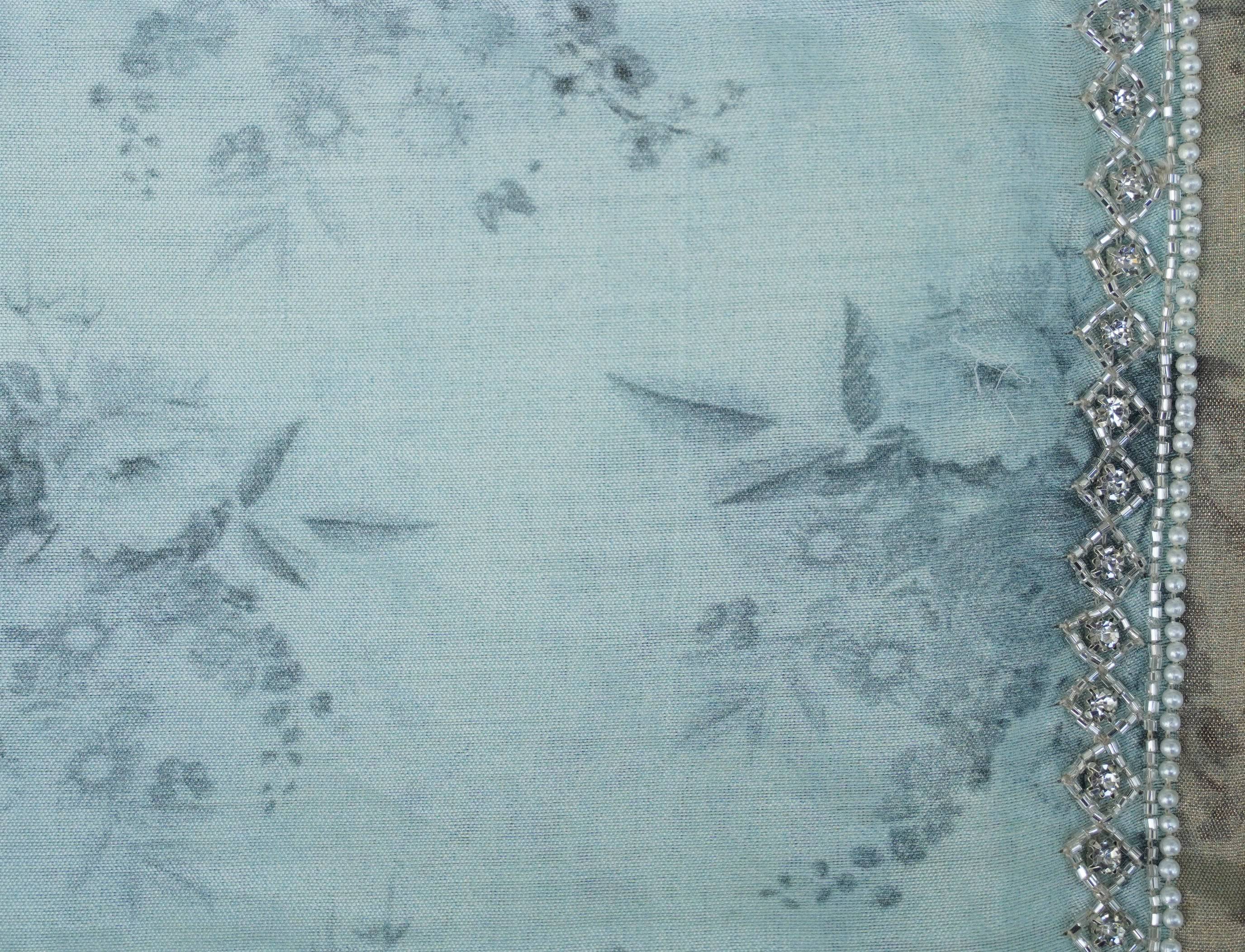 Organza Print Saree with Hand Embroidery