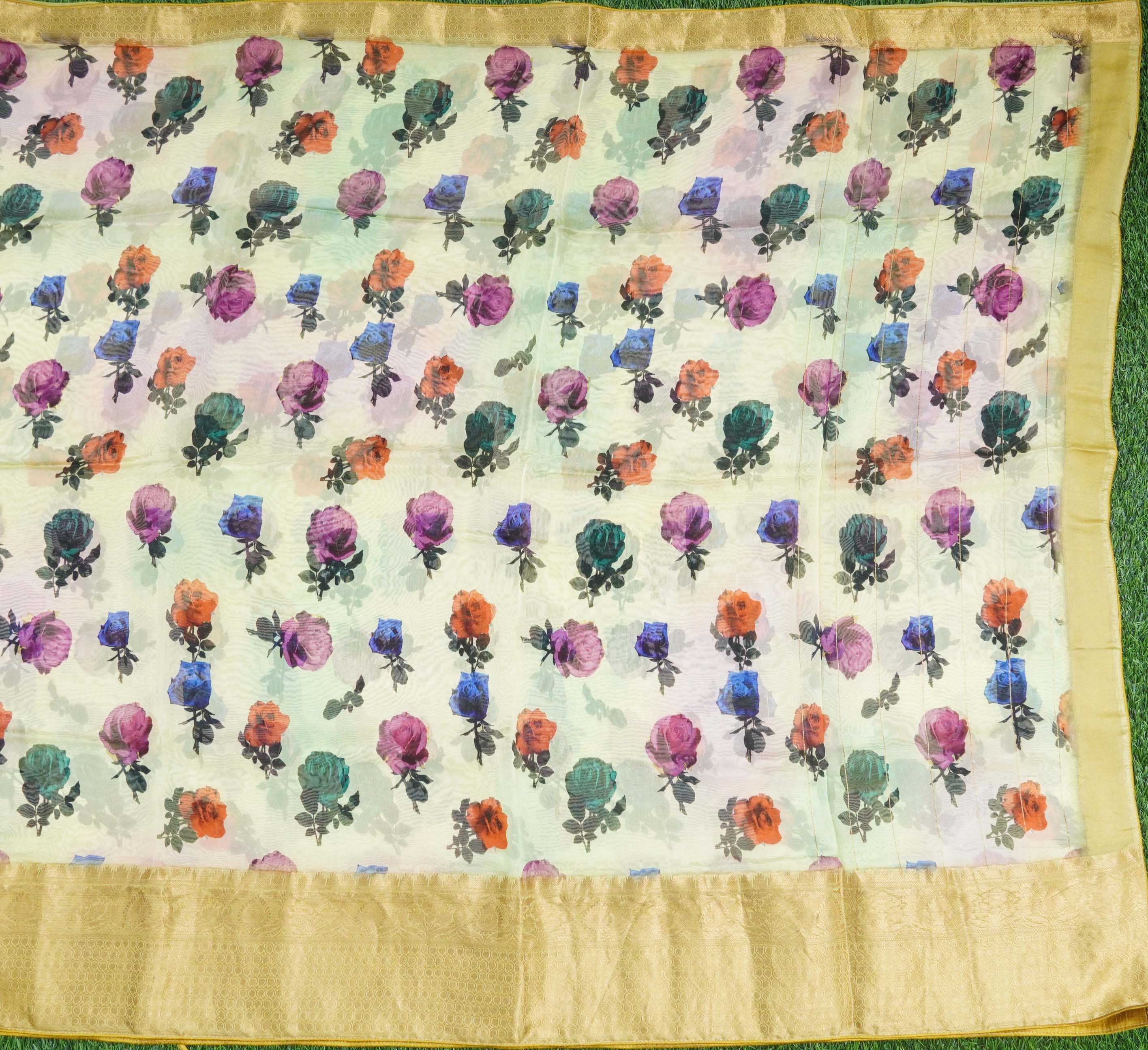 Organza Silk Print Saree