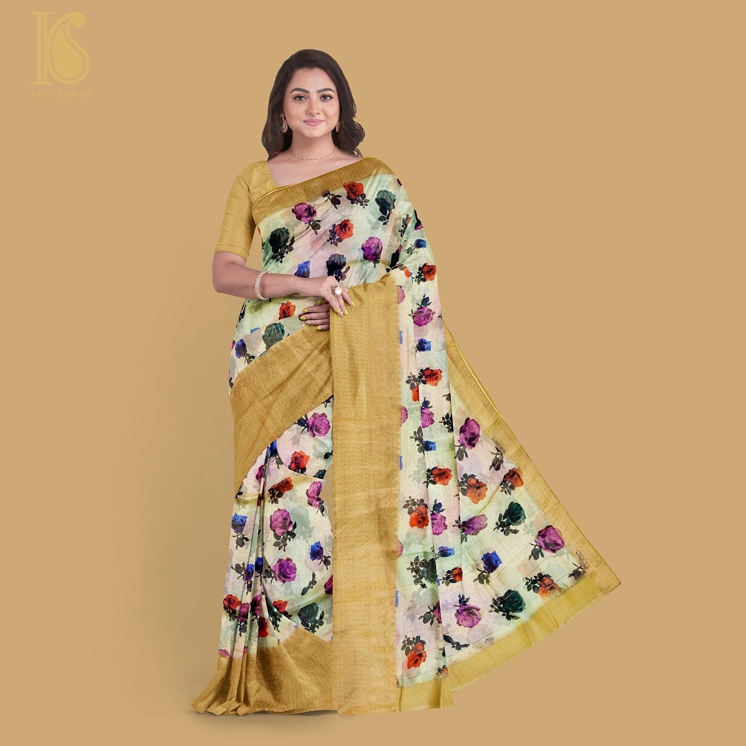 Organza Silk Print Saree