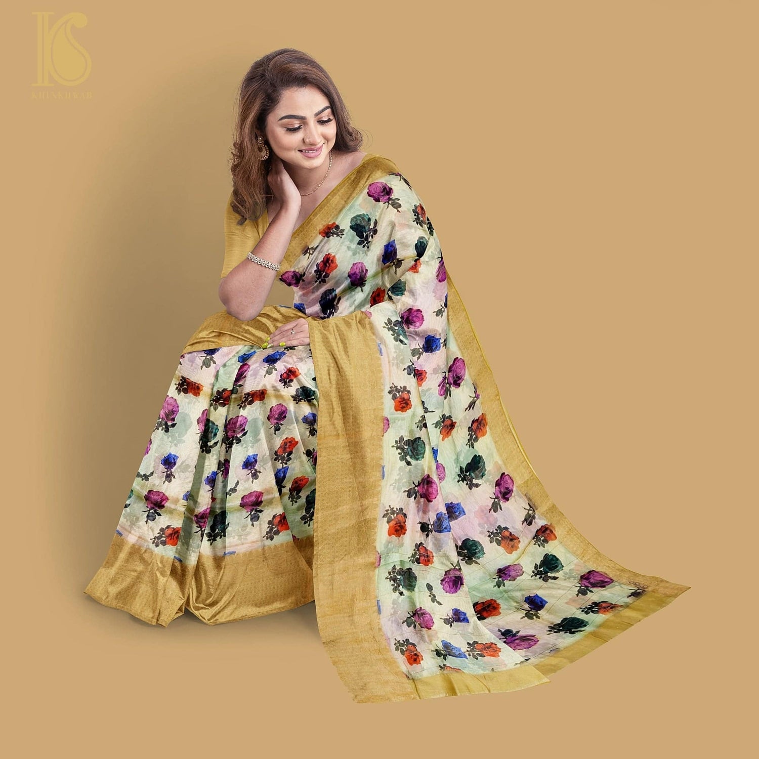 Organza Silk Print Saree