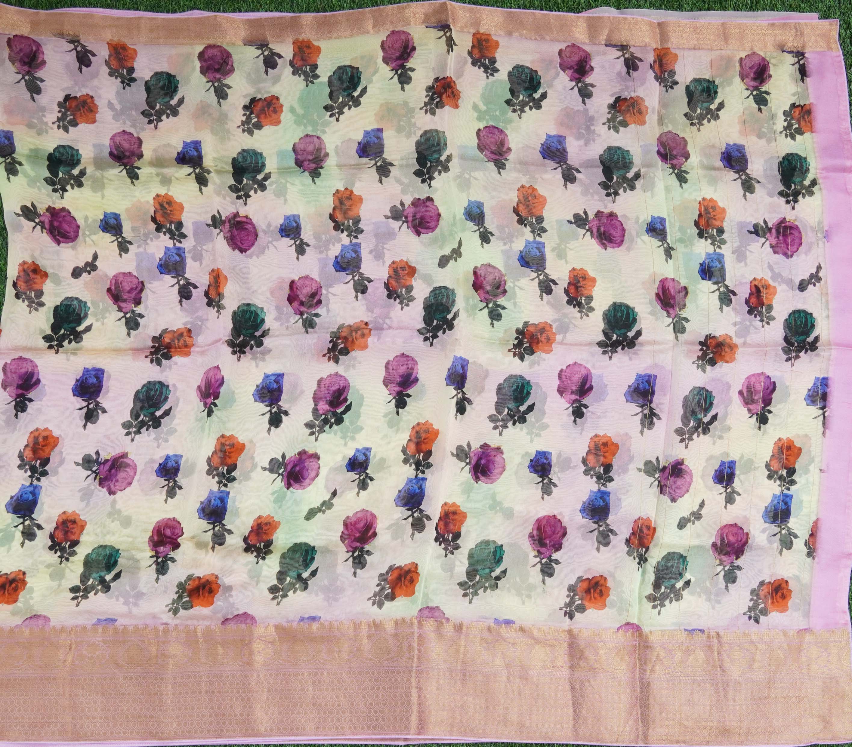 Organza Silk Print Saree