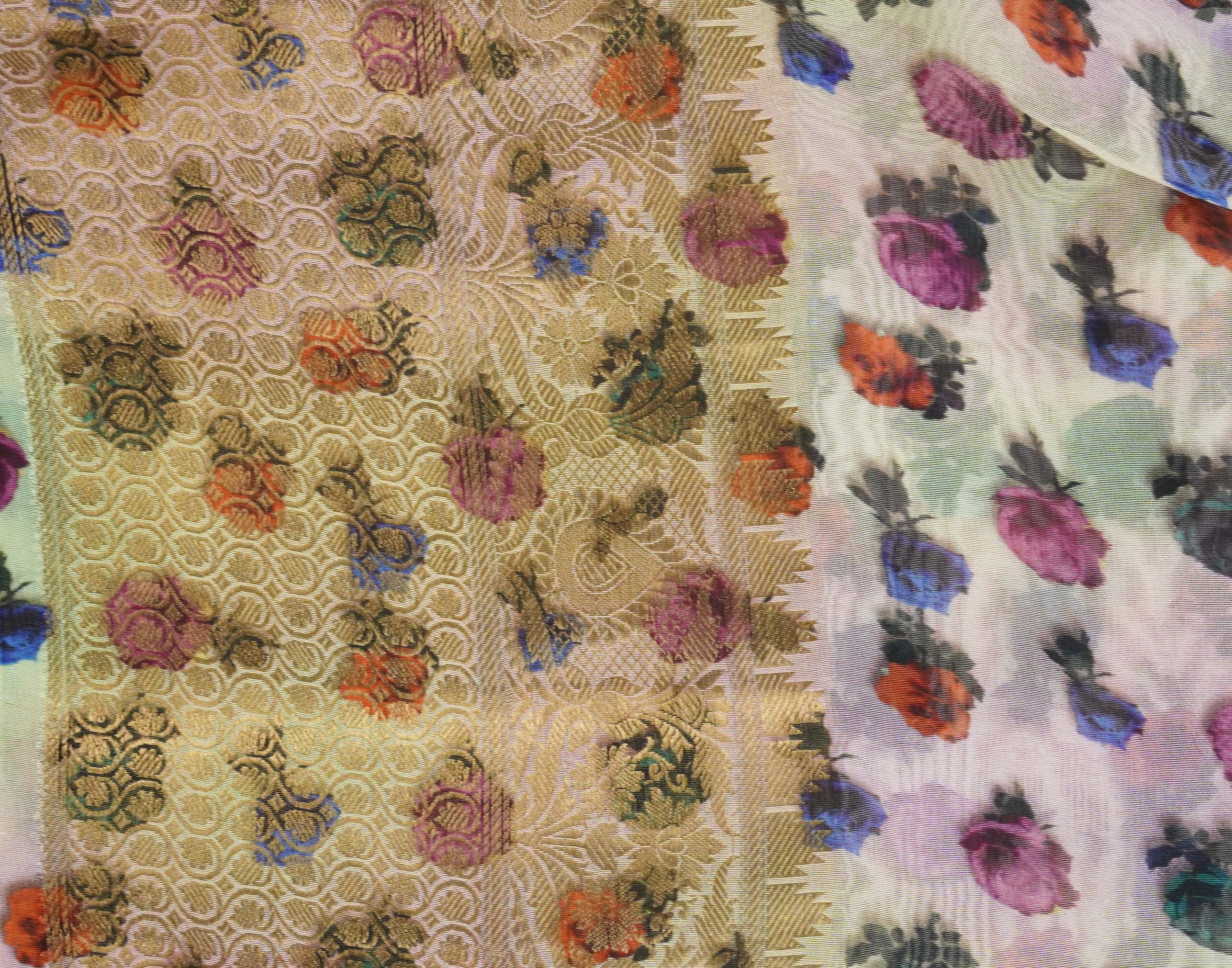 Organza Silk Print Saree