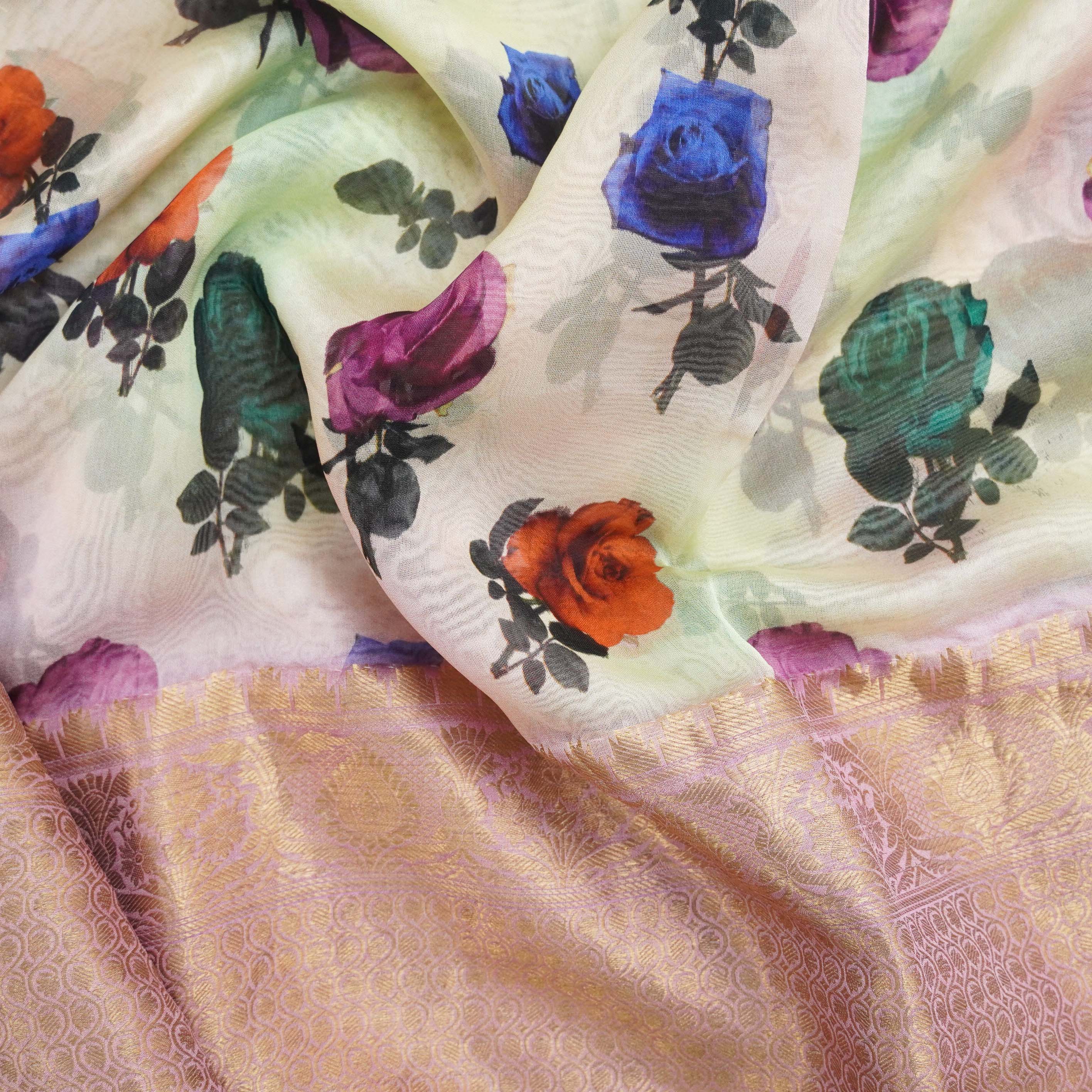 Organza Silk Print Saree
