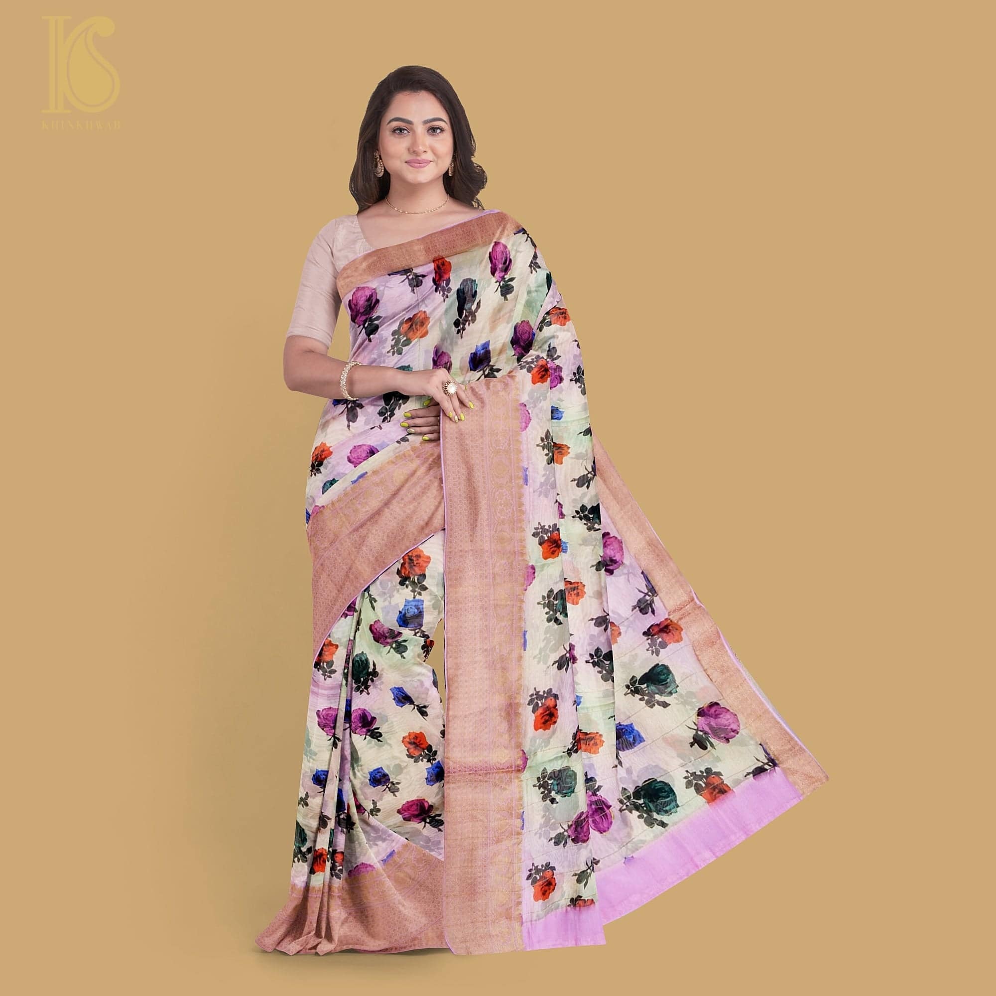 Organza Silk Print Saree