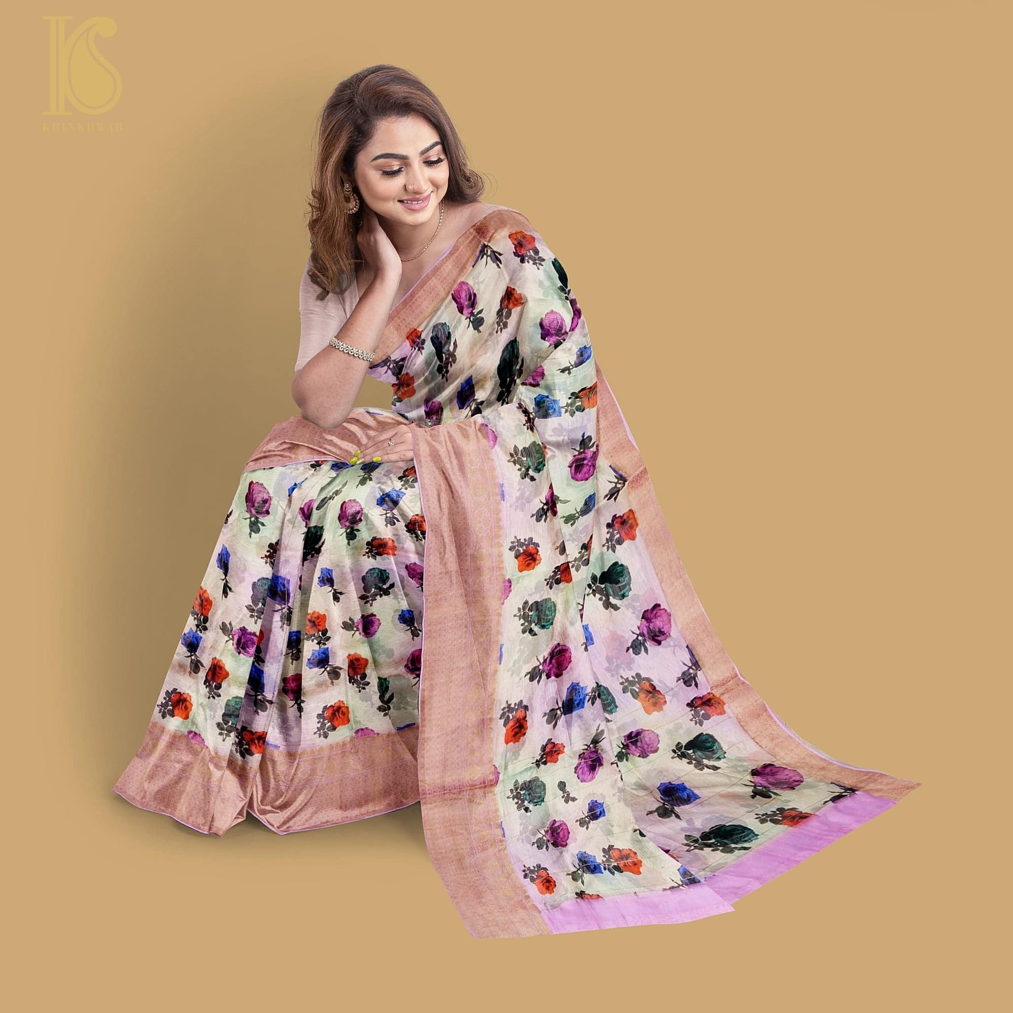 Organza Silk Print Saree