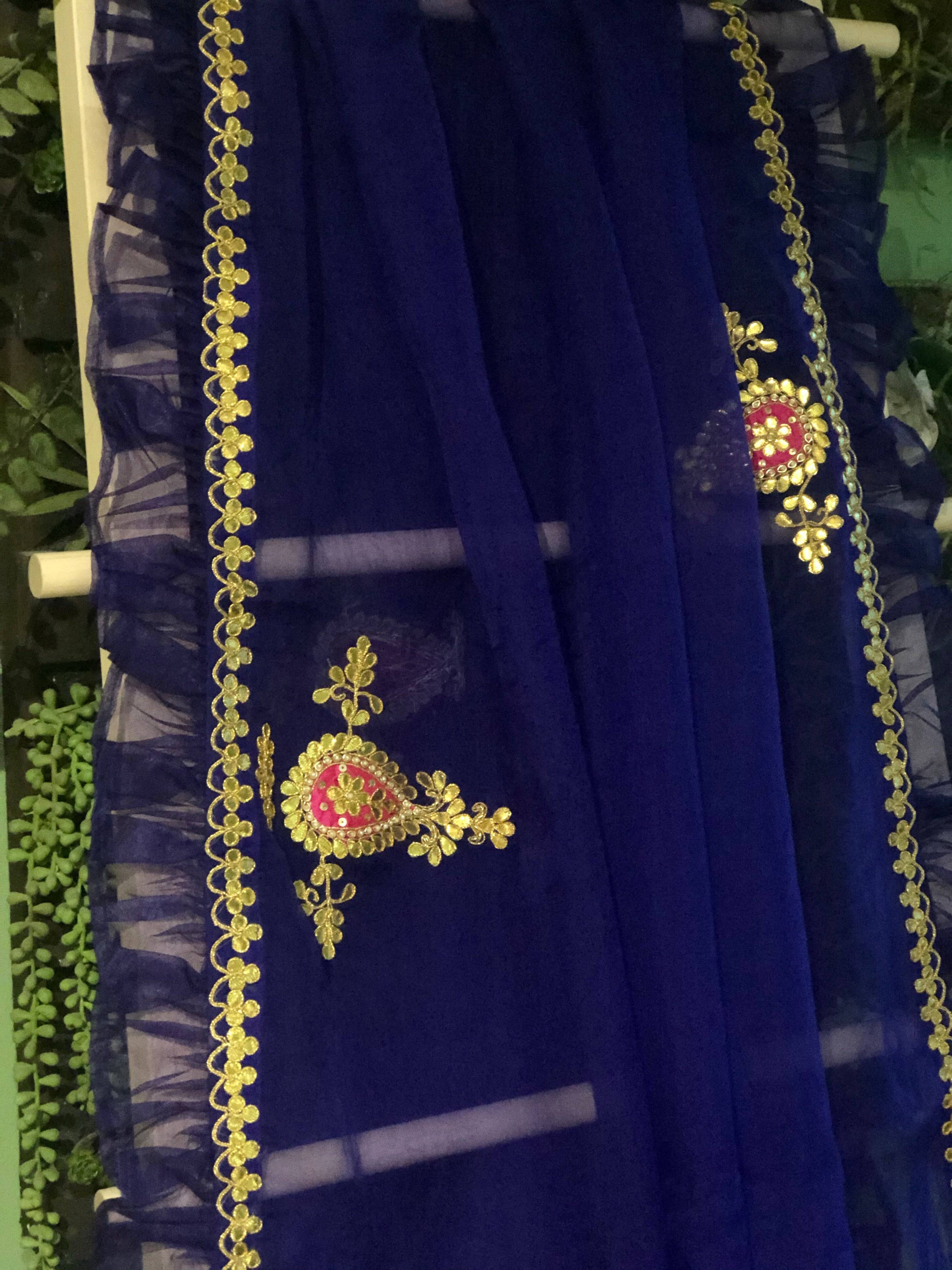 Pure Organza Silk Dupatta with Embroidery