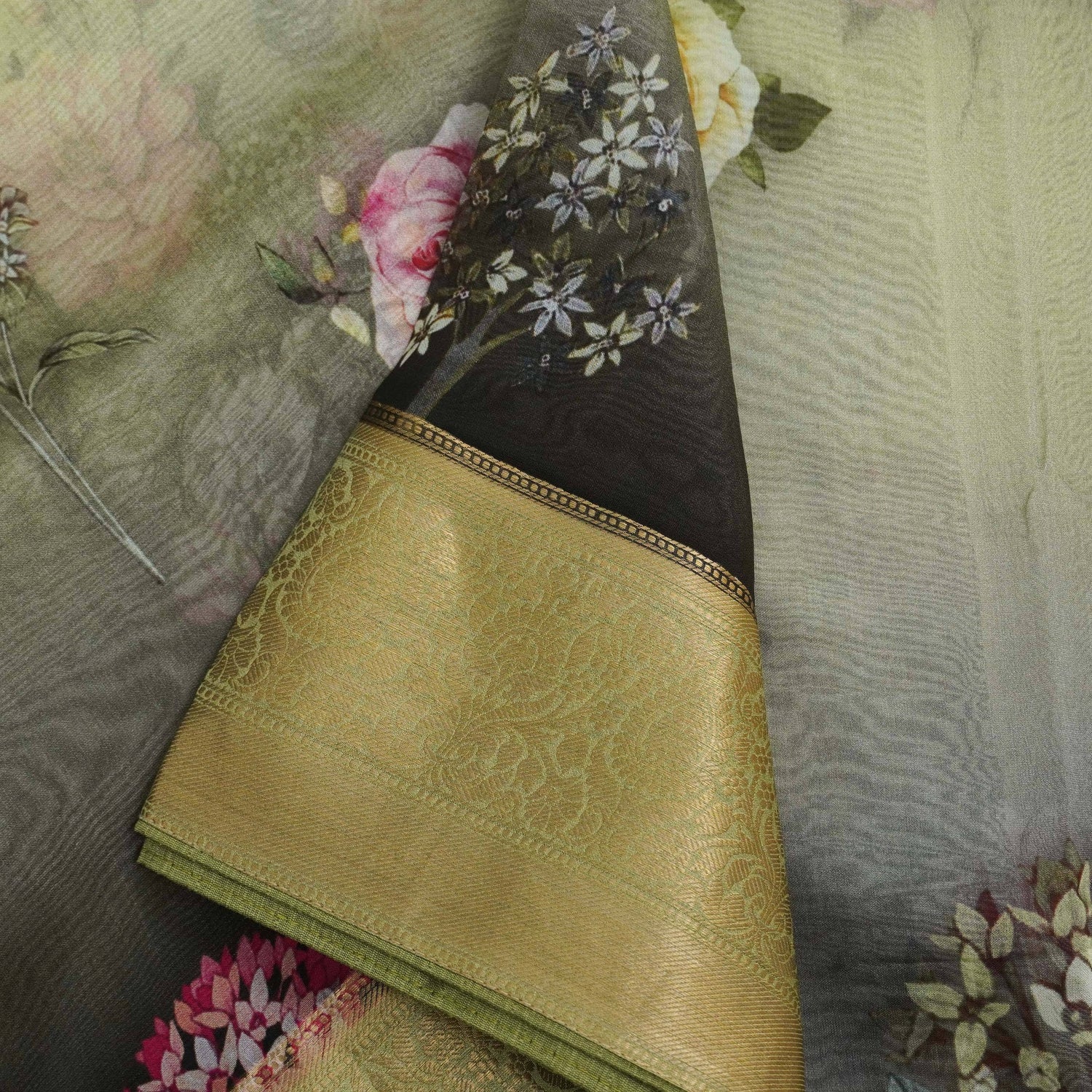 Organza Silk Print Saree