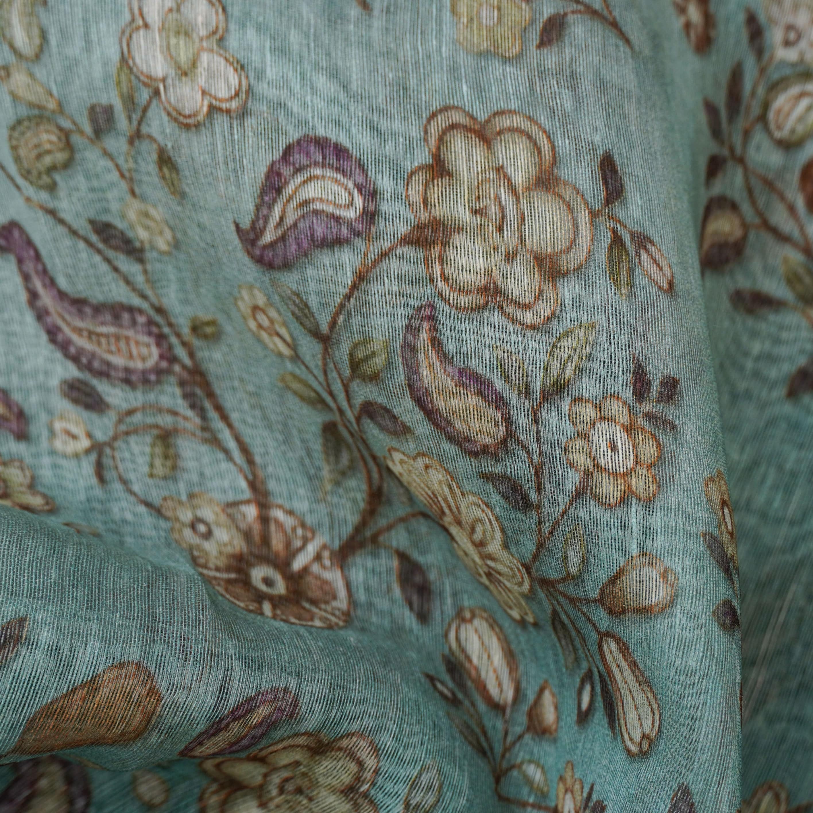 Linen Banarasi Printed Saree