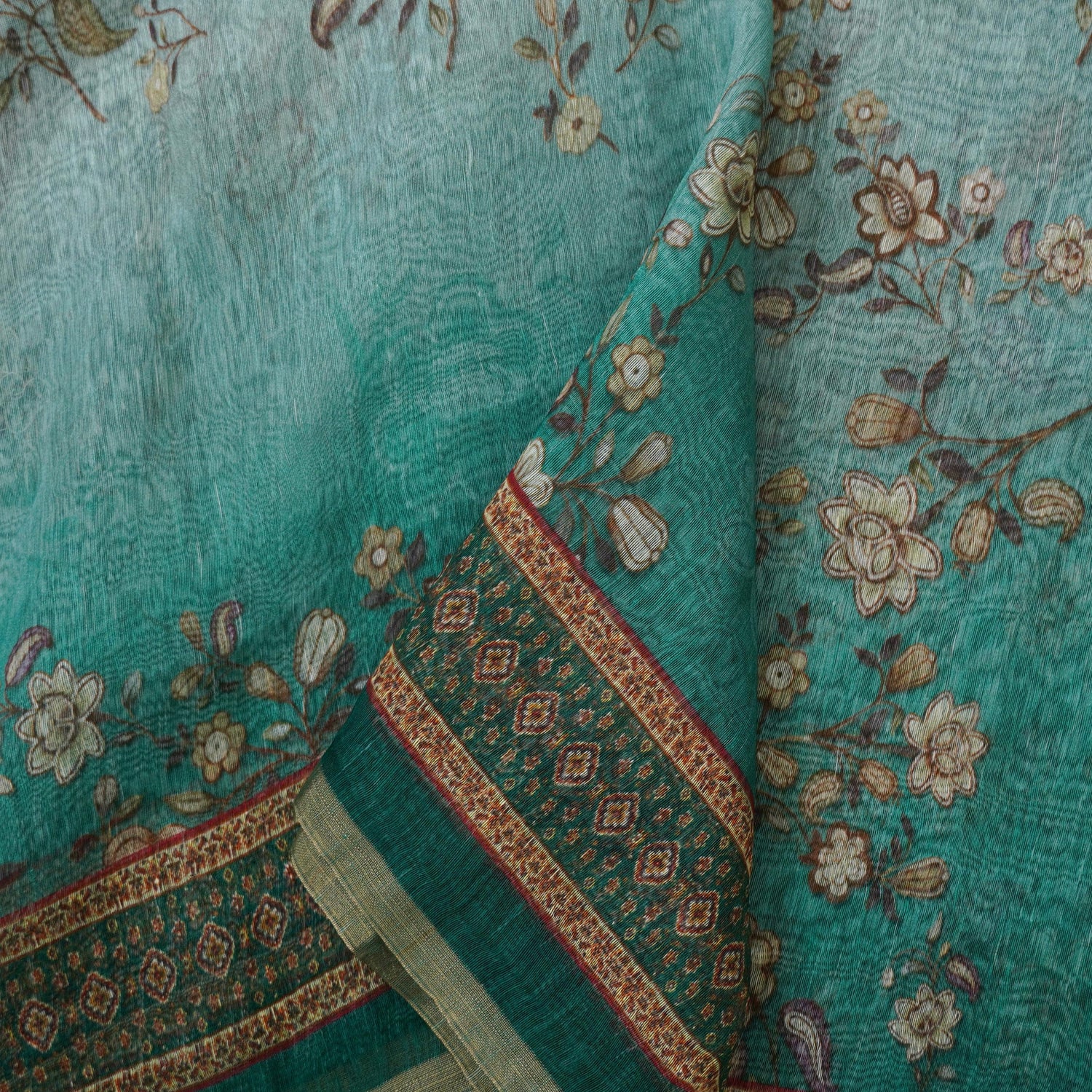 Linen Banarasi Printed Saree