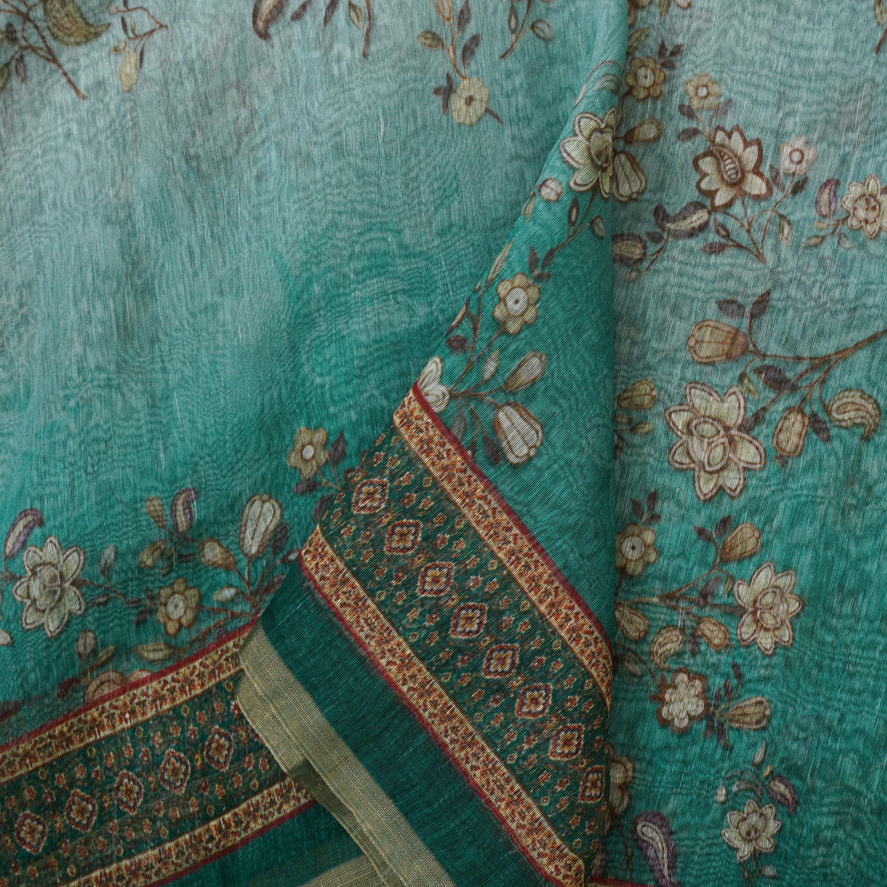 Linen Banarasi Printed Saree