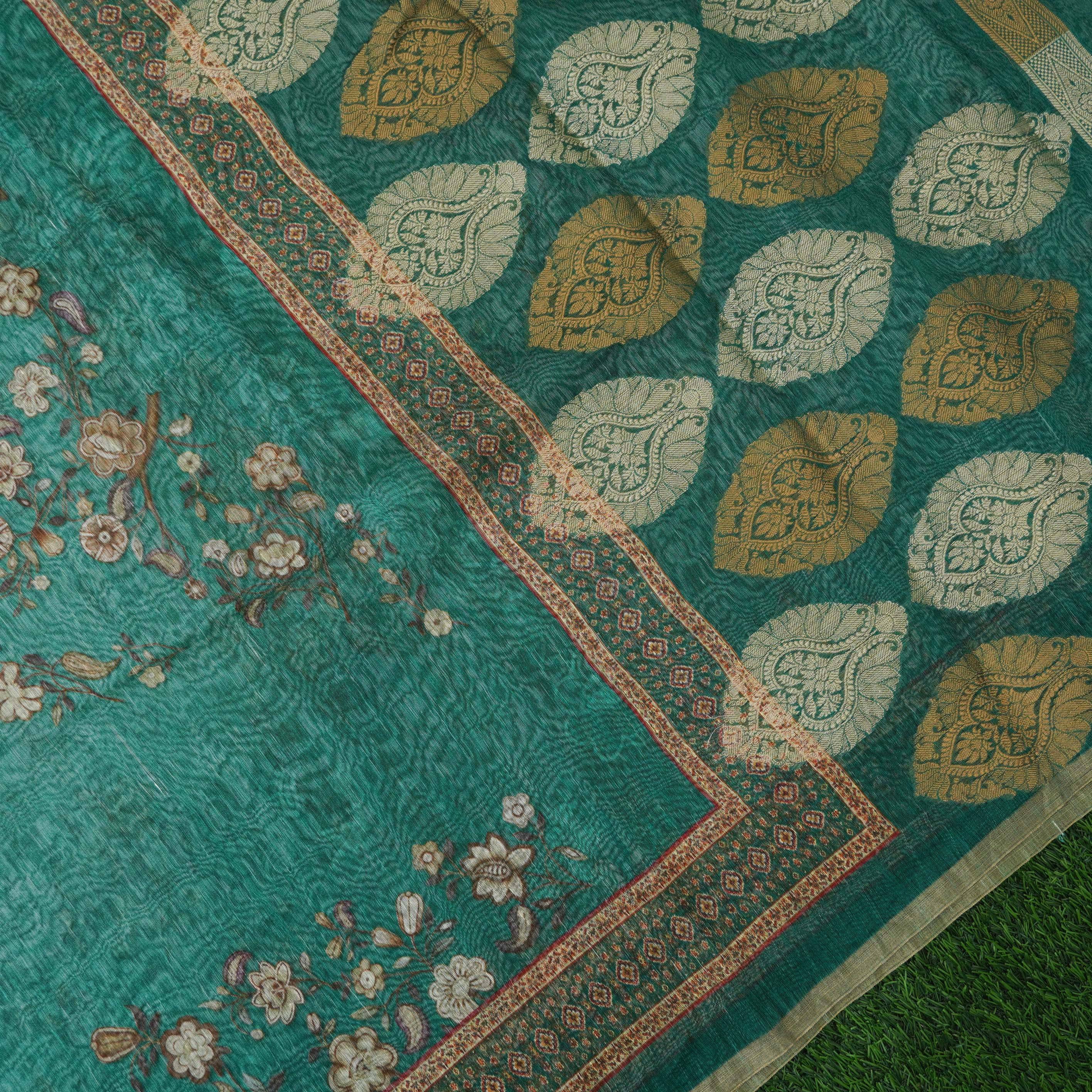 Linen Banarasi Printed Saree