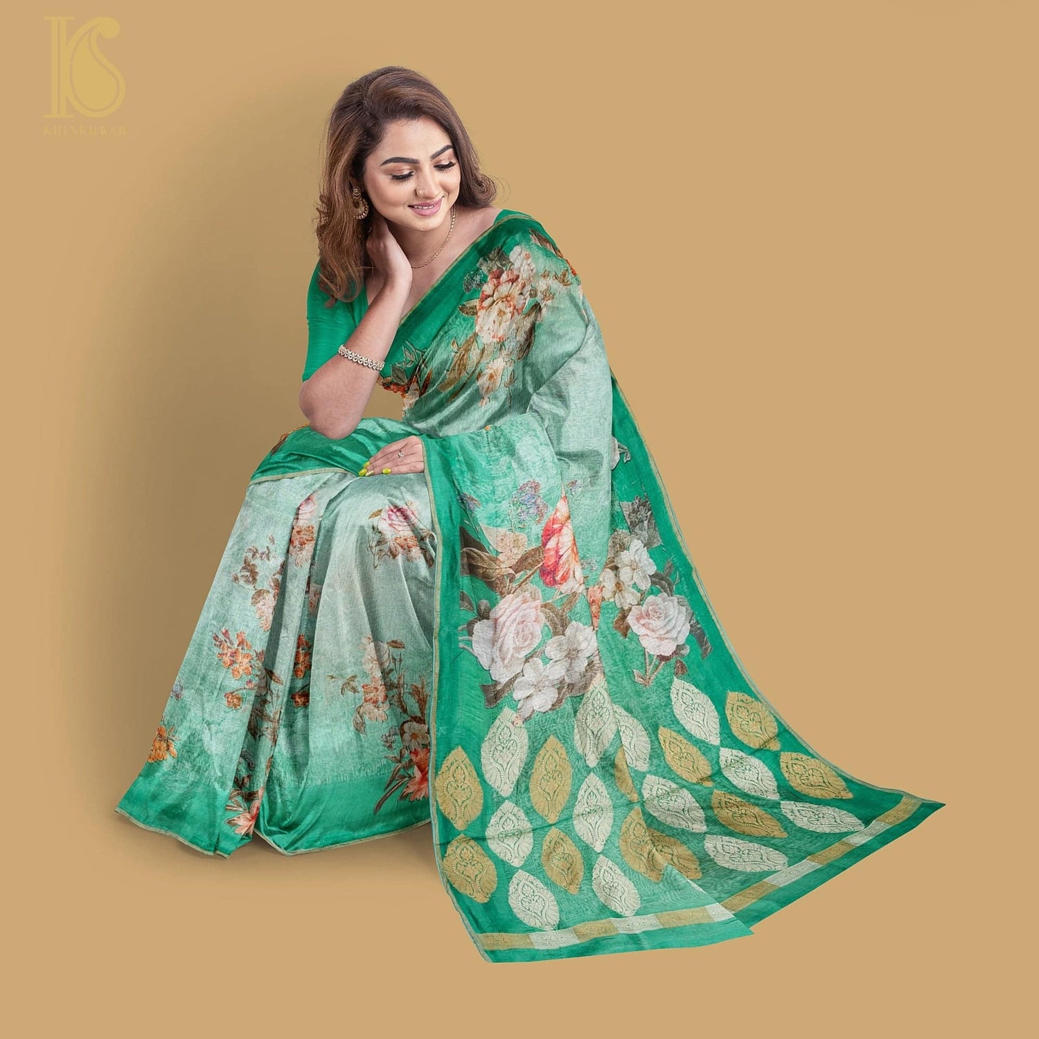 Linen Banarasi Printed Saree