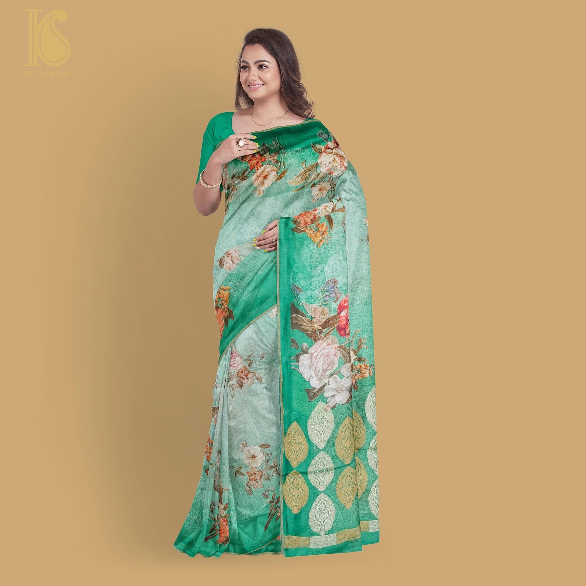 Linen Banarasi Printed Saree
