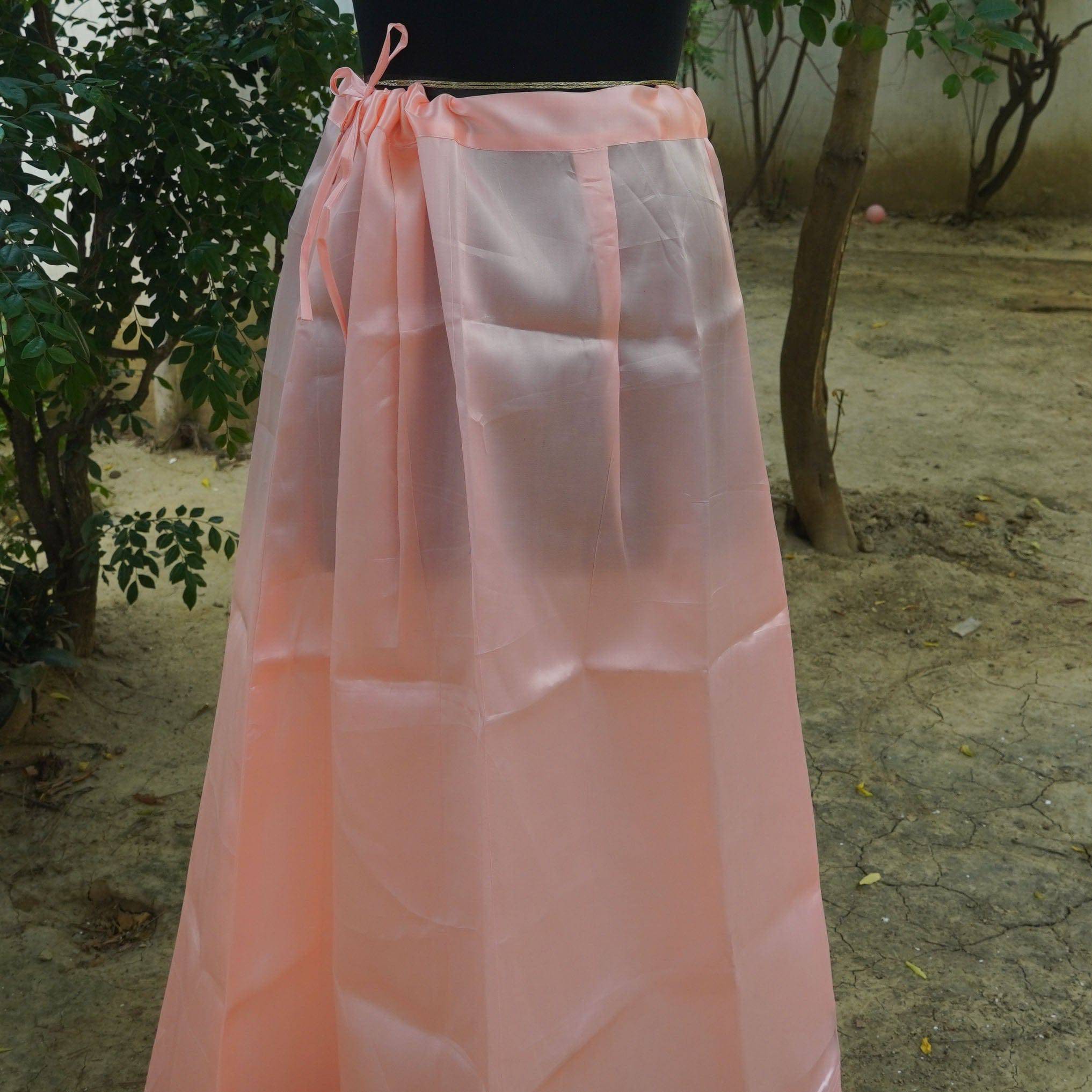 Peach Pure Satin Underskirts