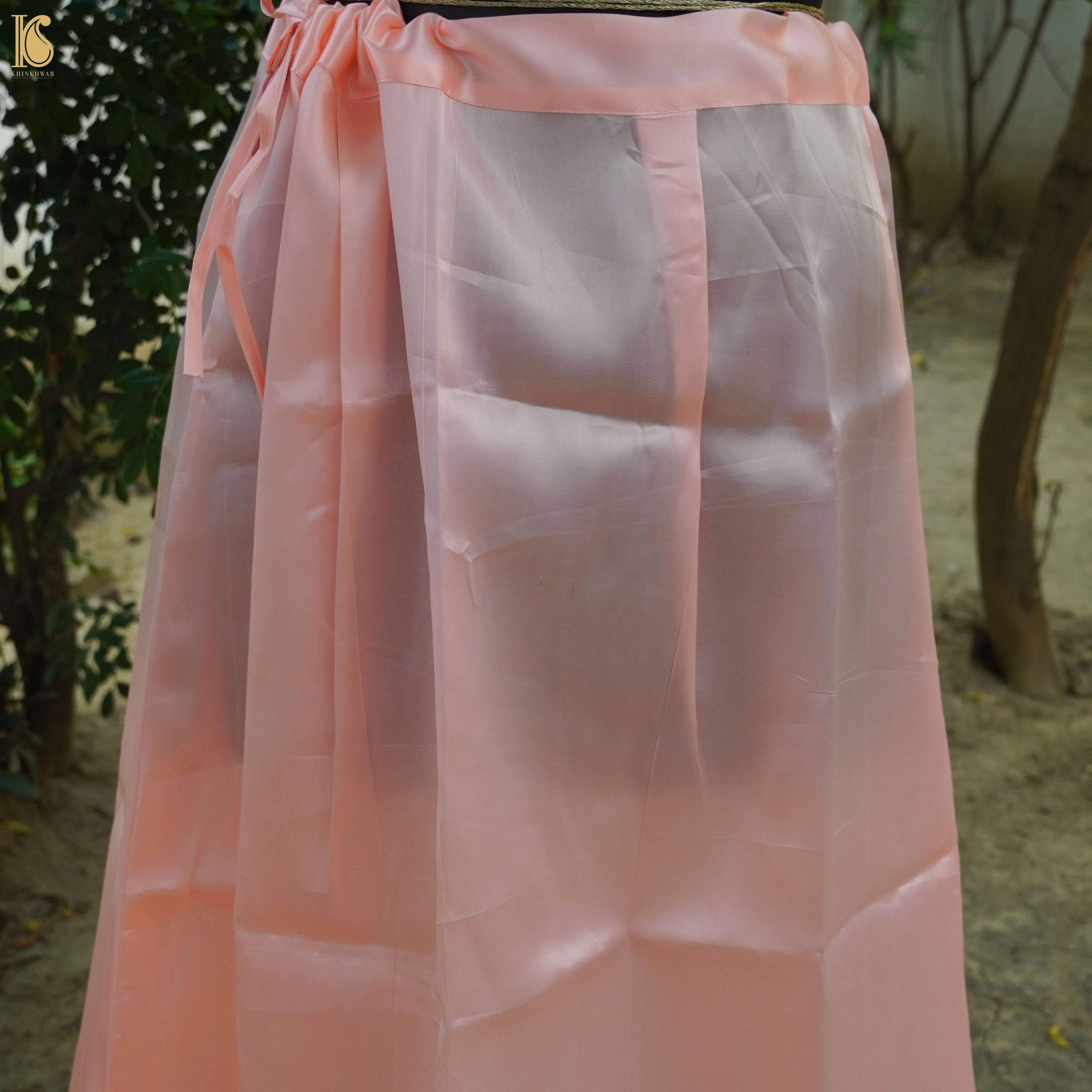 Peach Pure Satin Underskirts