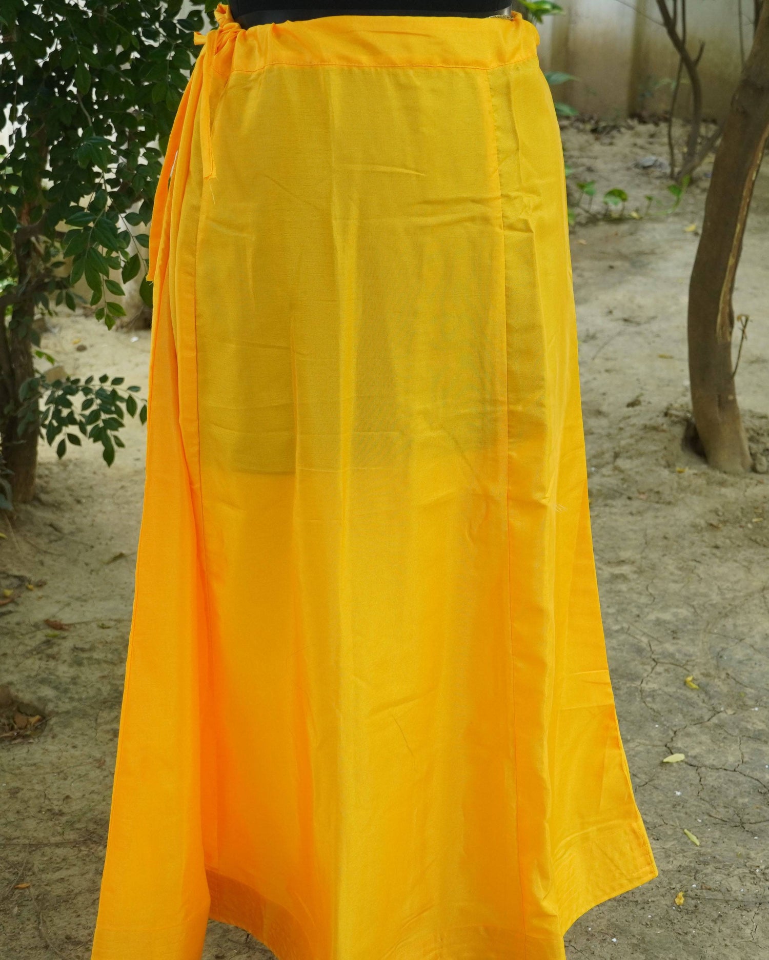 Yellow Pure Satin Underskirts