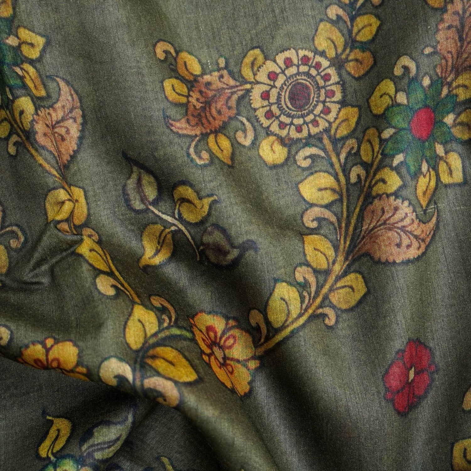 Moonga Tussar Silk Print Saree