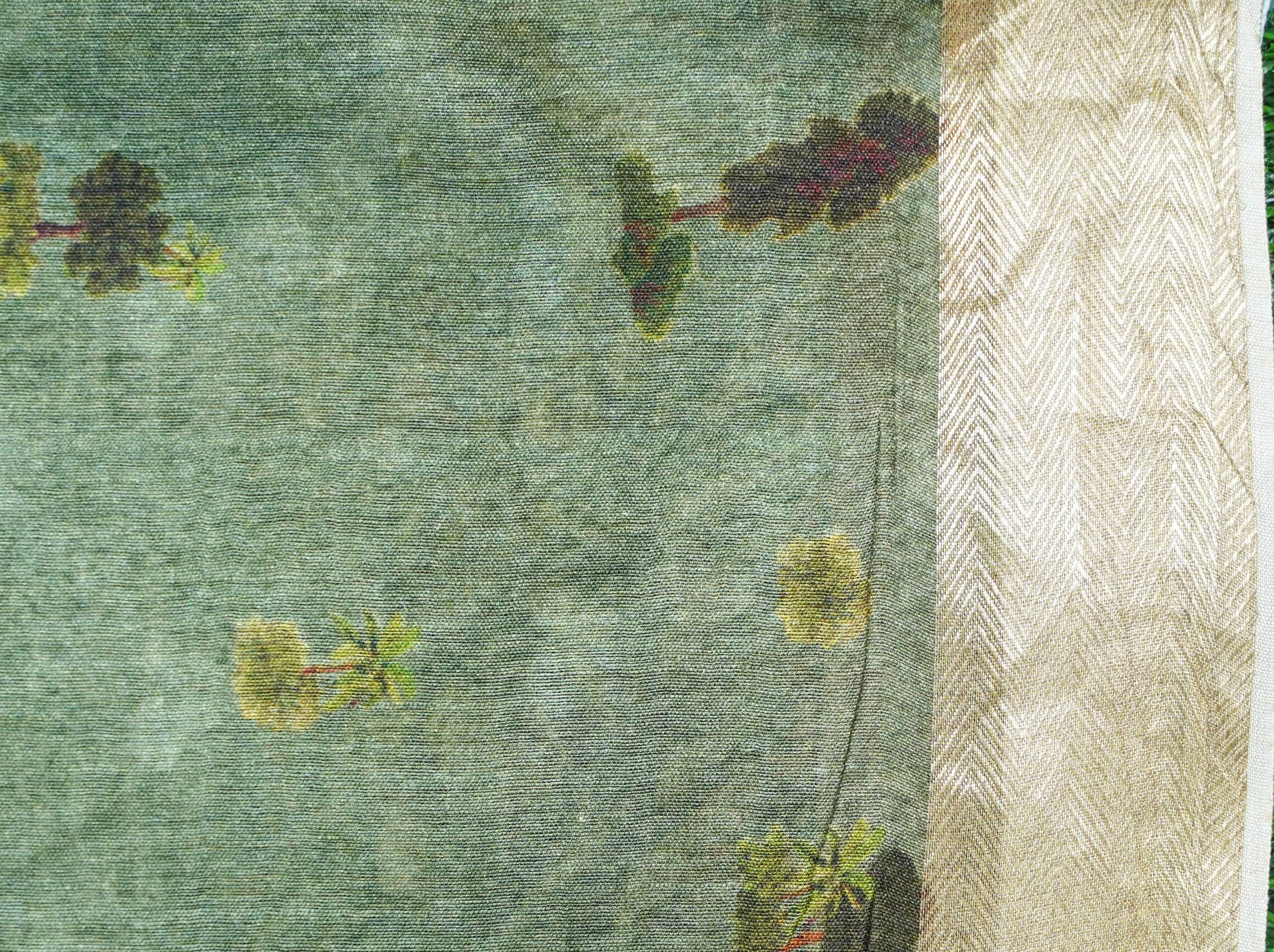 Moonga Tussar Silk Print Saree