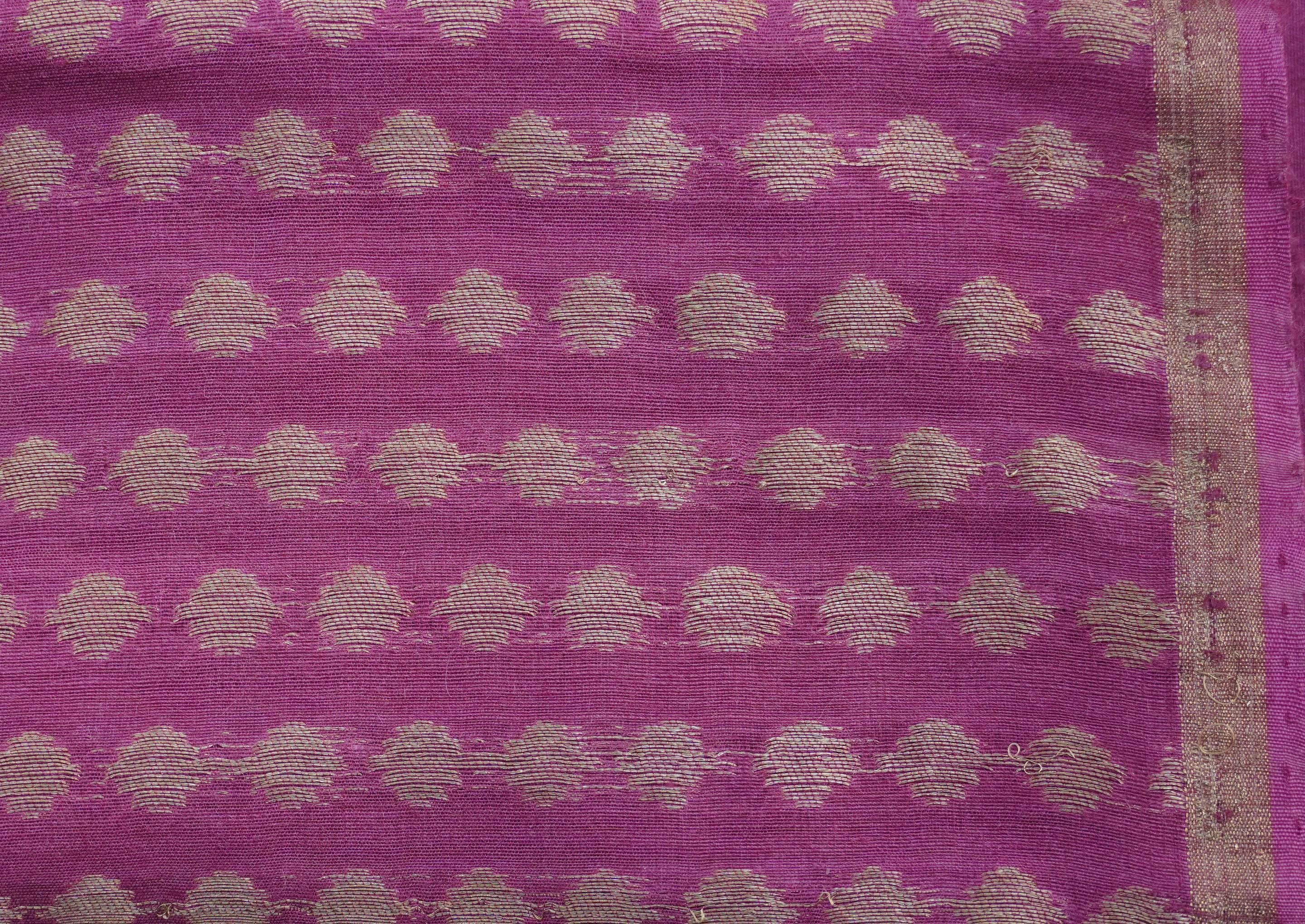 Handloom Banarasi Purple Moonga Silk Hand Brush Saree